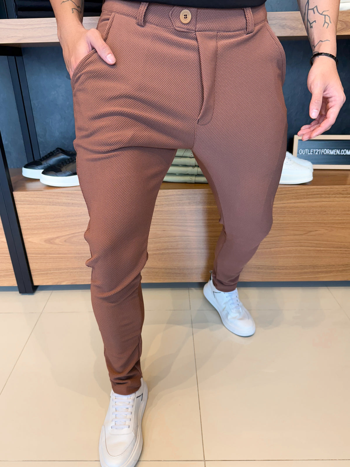 Calça Alfaiataria Granitto Tecido Texturizado - Capuccino