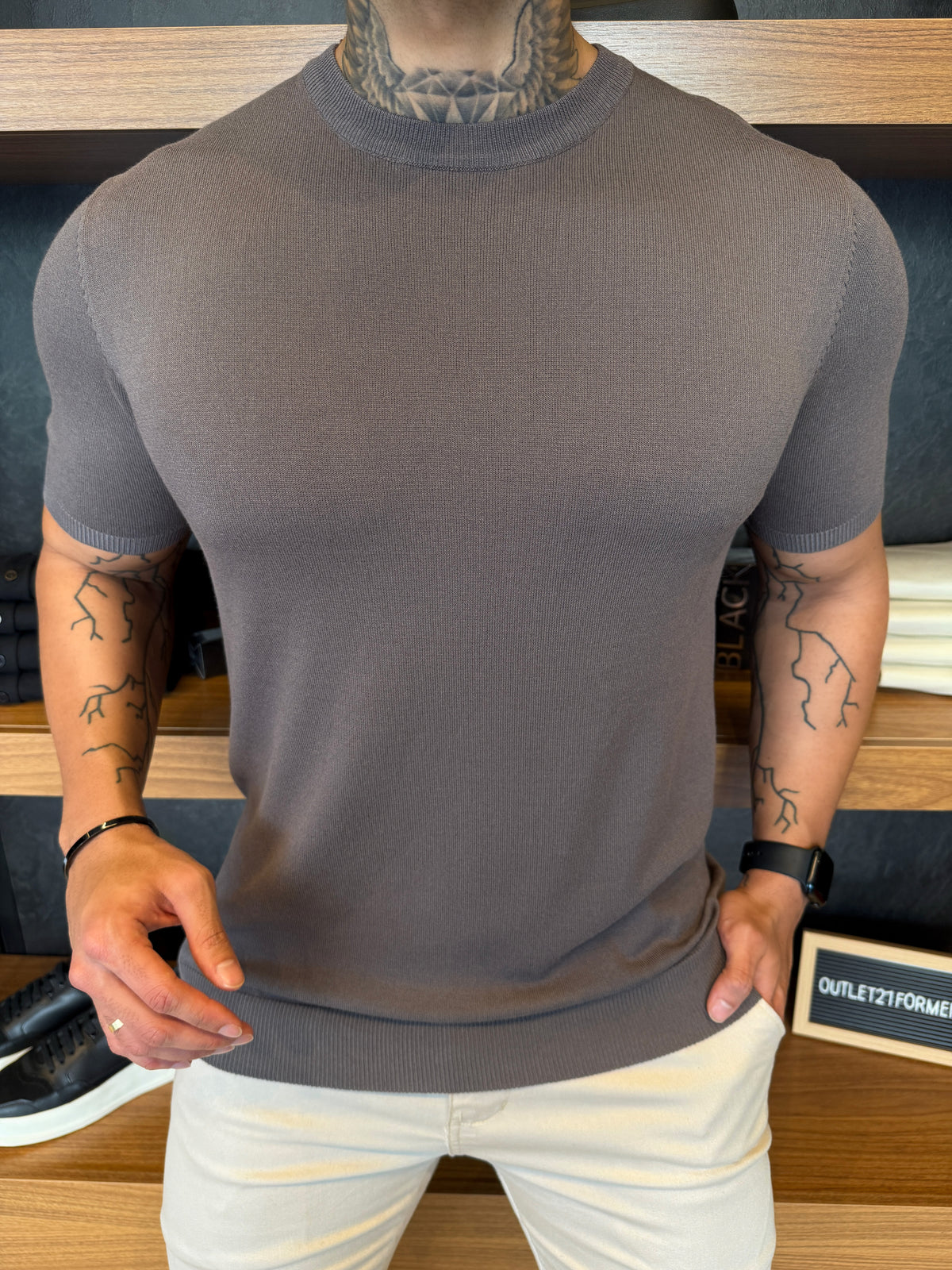 Camiseta Tricot Soft - Cinza