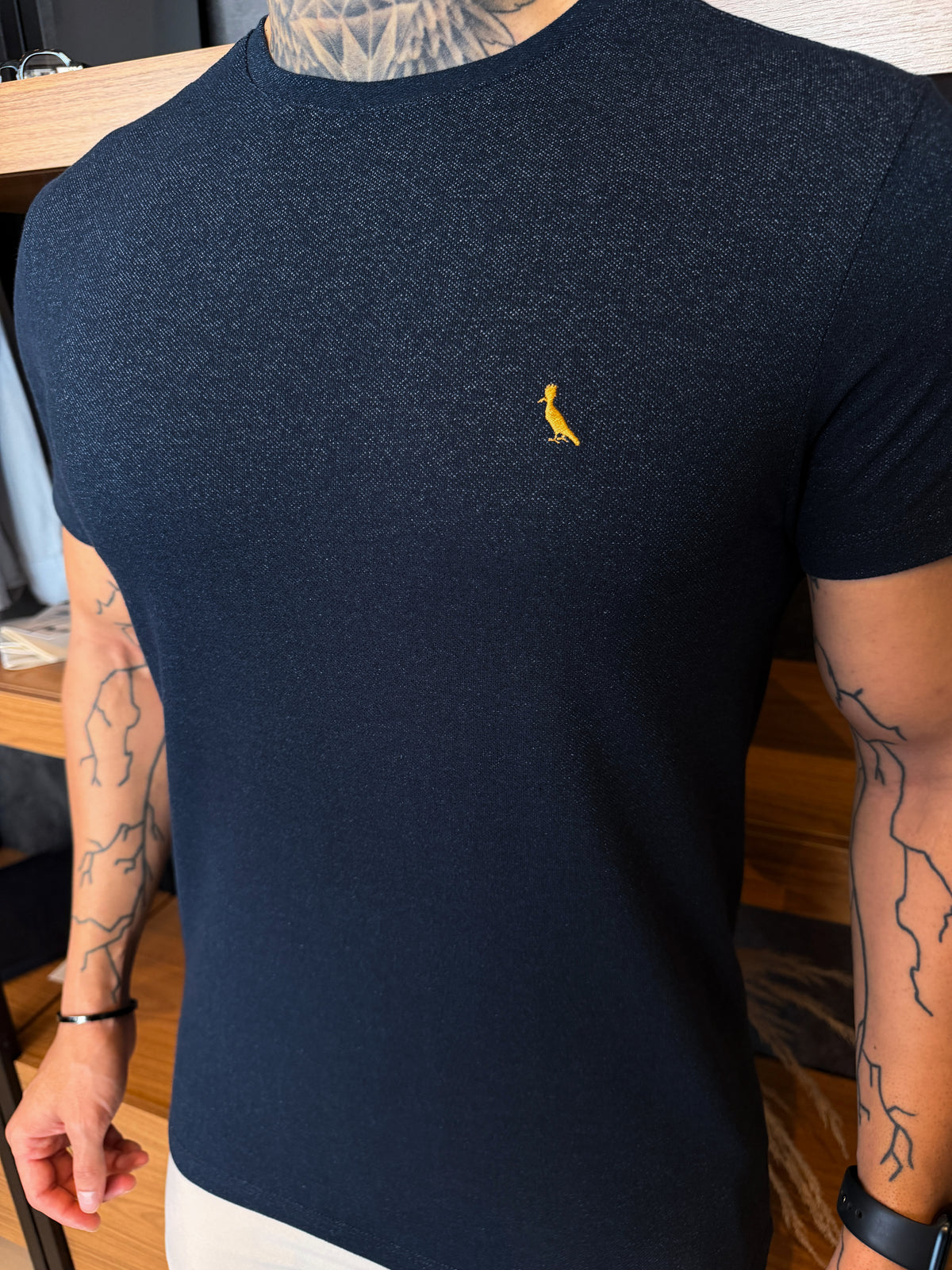 Camiseta Reserva Jeans Fake Logo Peito Gold - Marinho