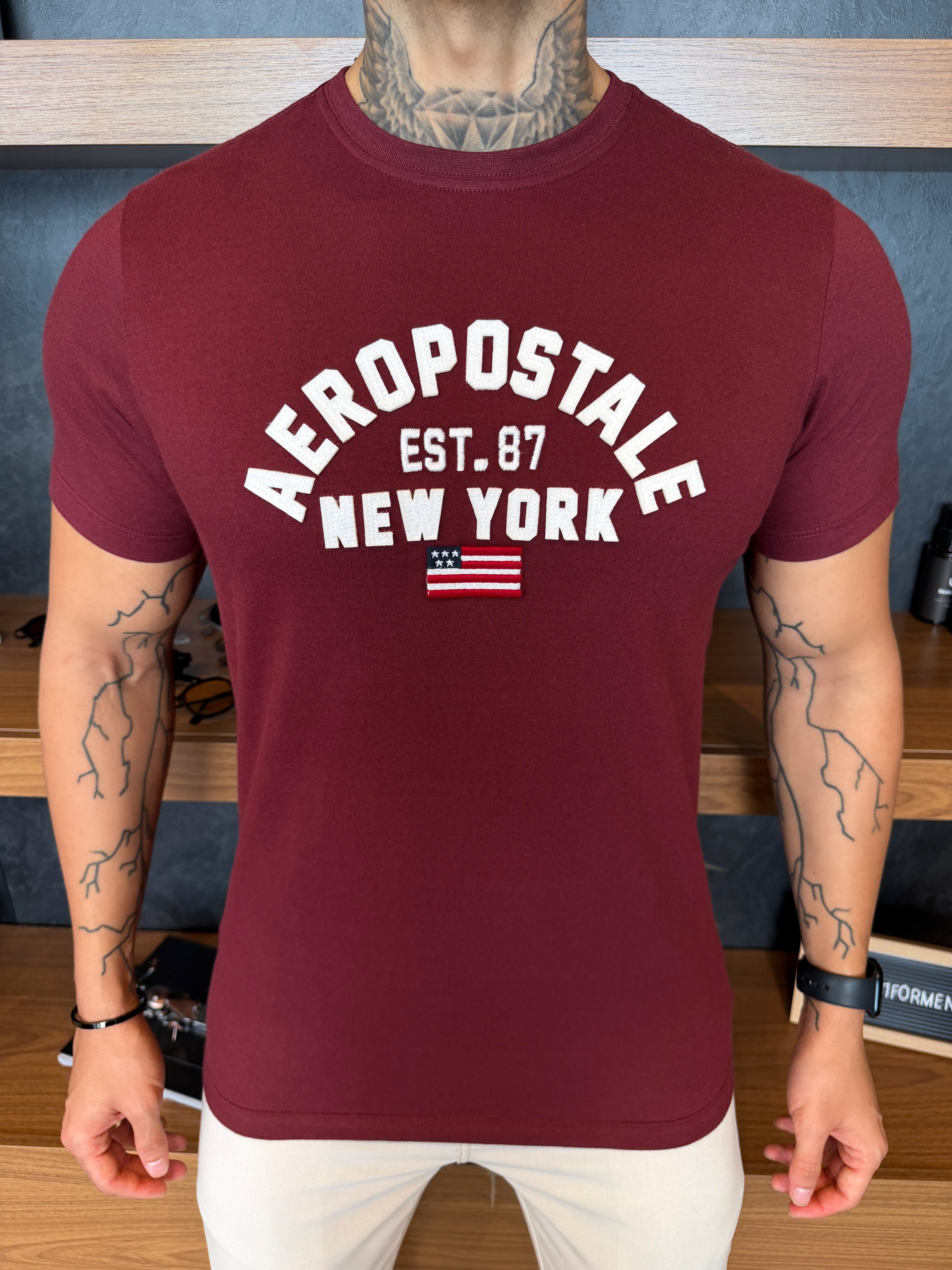 Camiseta Aeropostale NYC' - Bordô