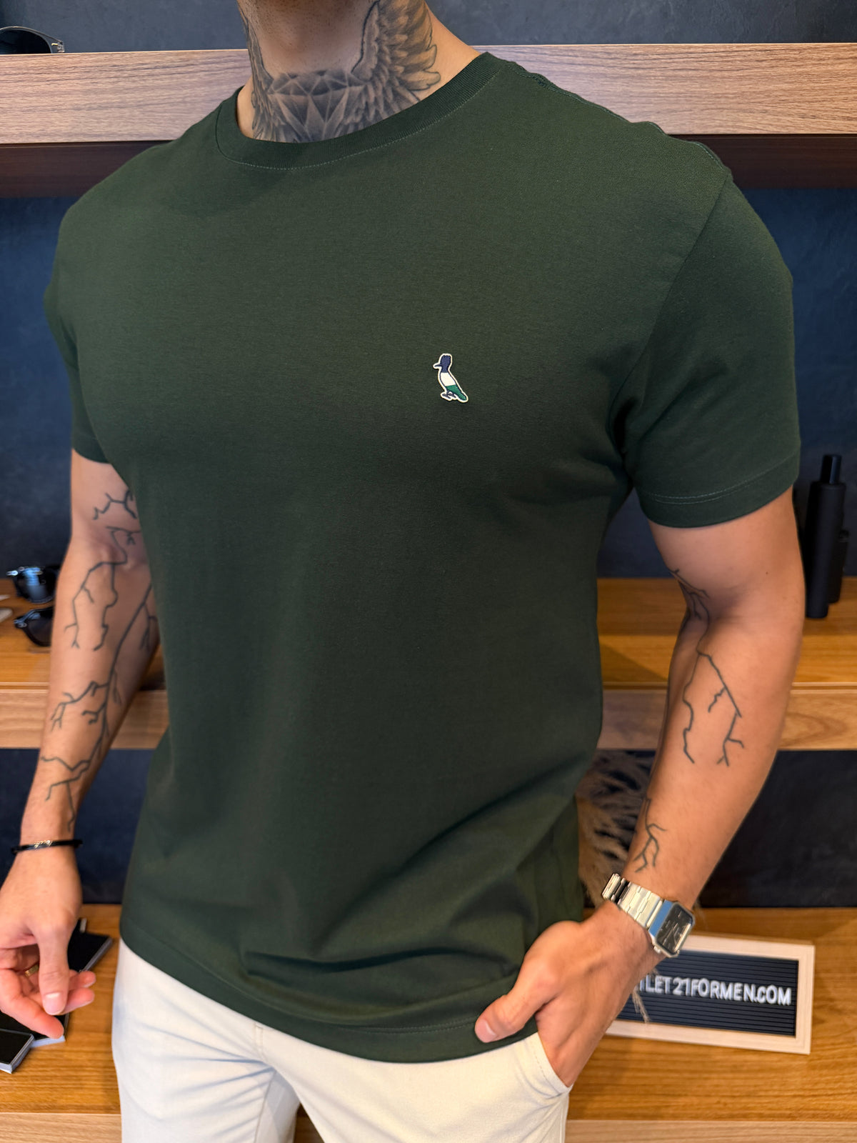 Camiseta Reserva Logo Peito Tricolor - Musgo