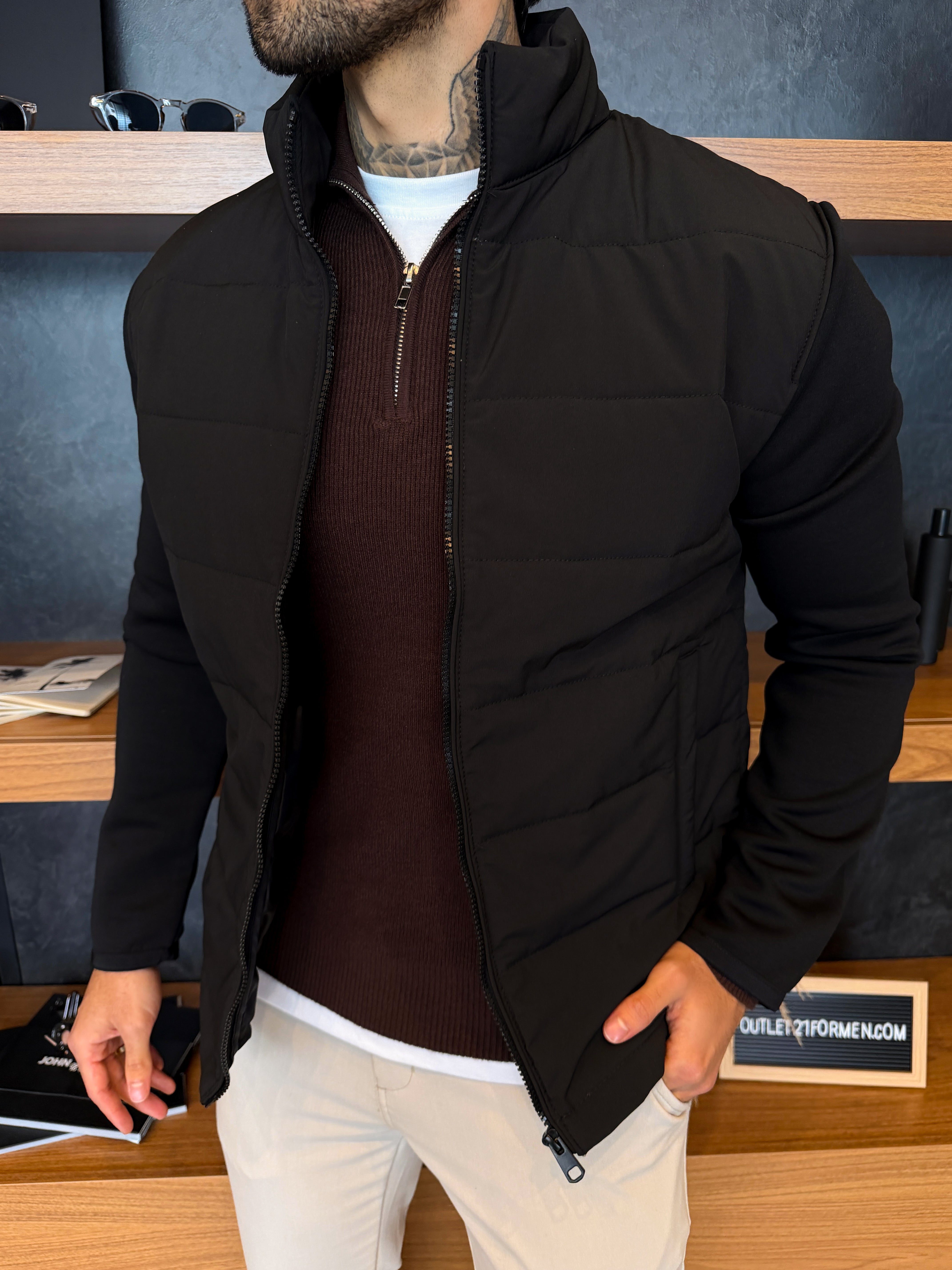 Jaqueta Puffer Alure Slim - Preta