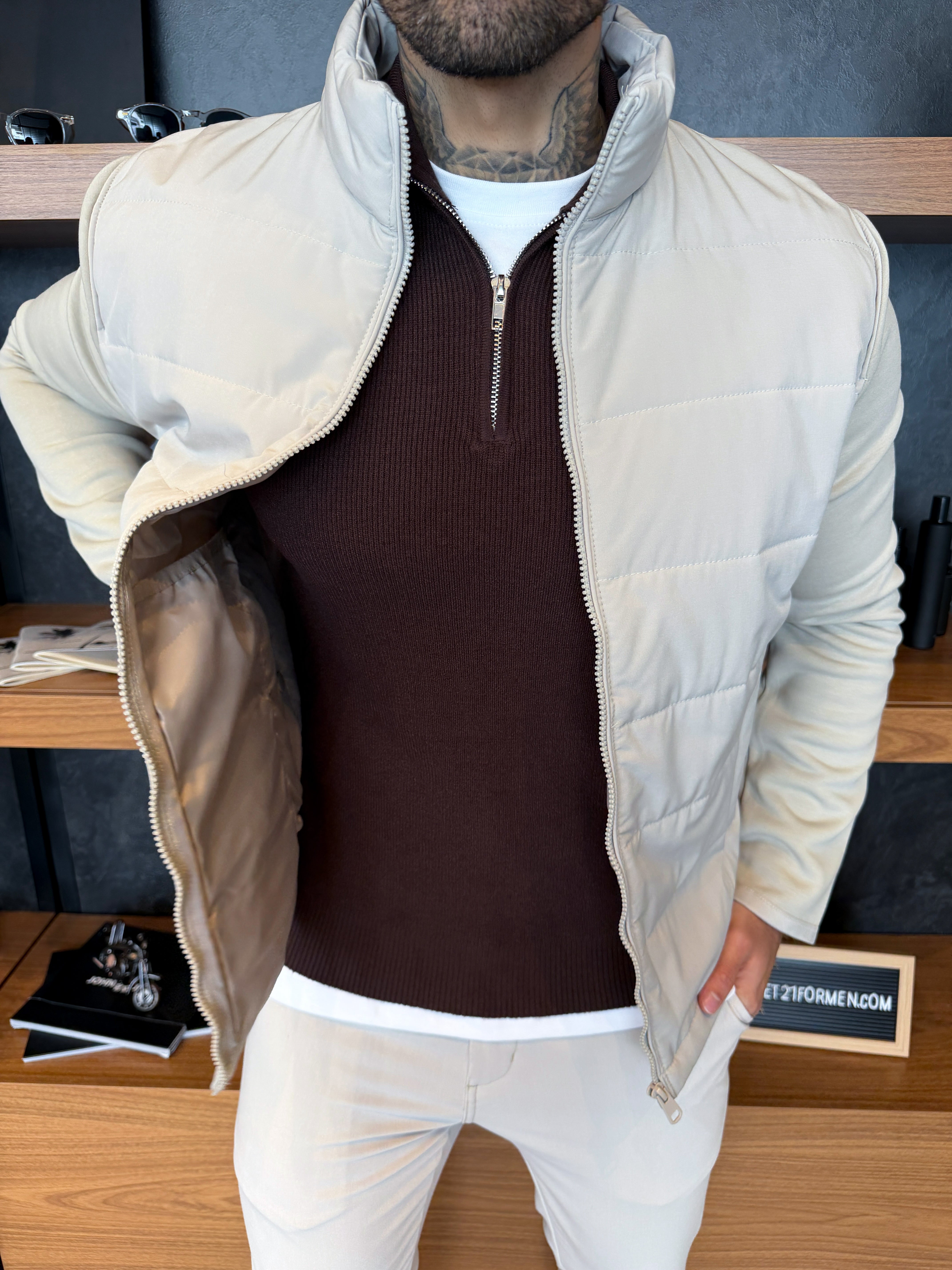 Jaqueta Puffer Alure Slim - Off White