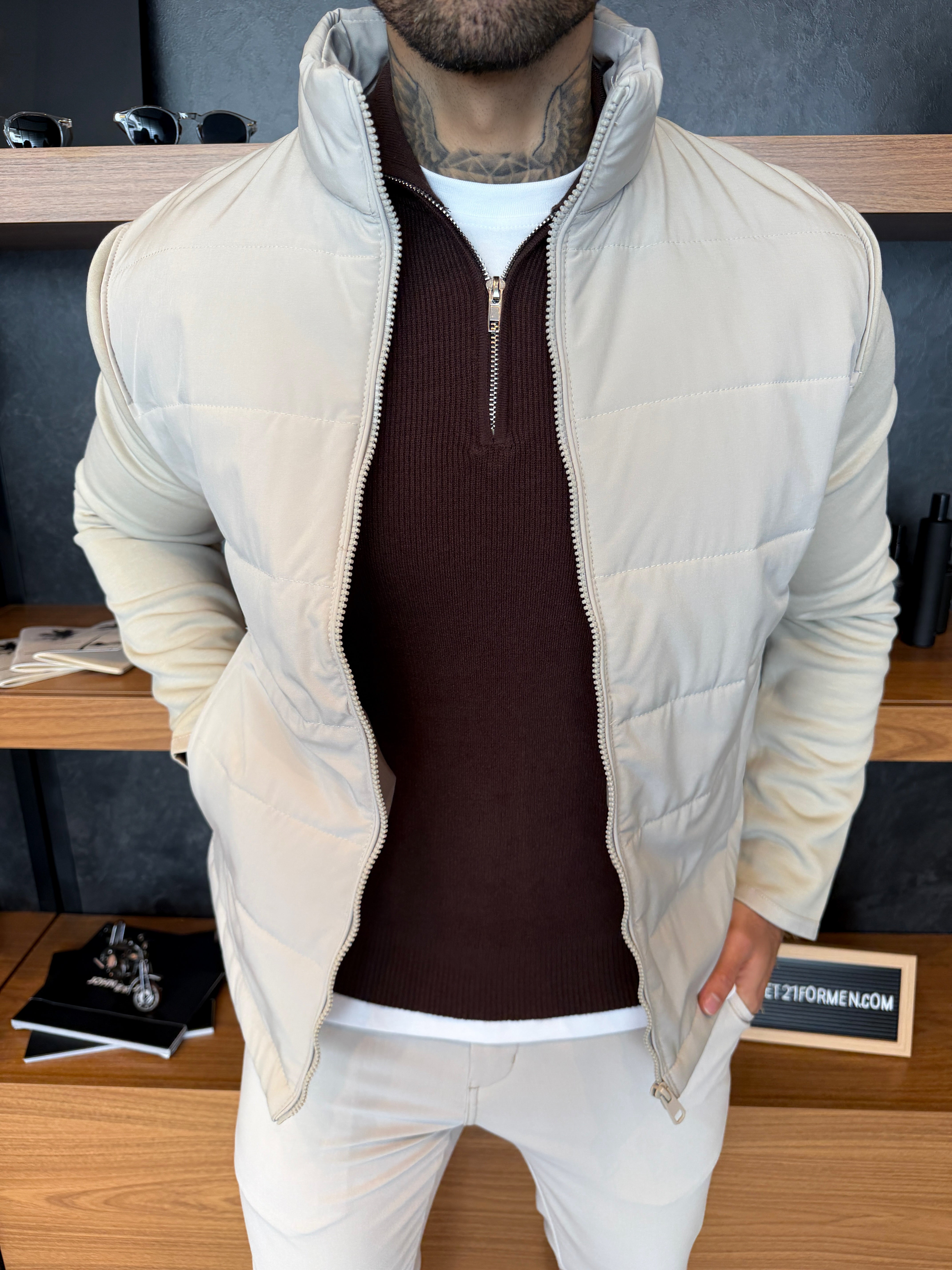 Jaqueta Puffer Alure Slim - Off White
