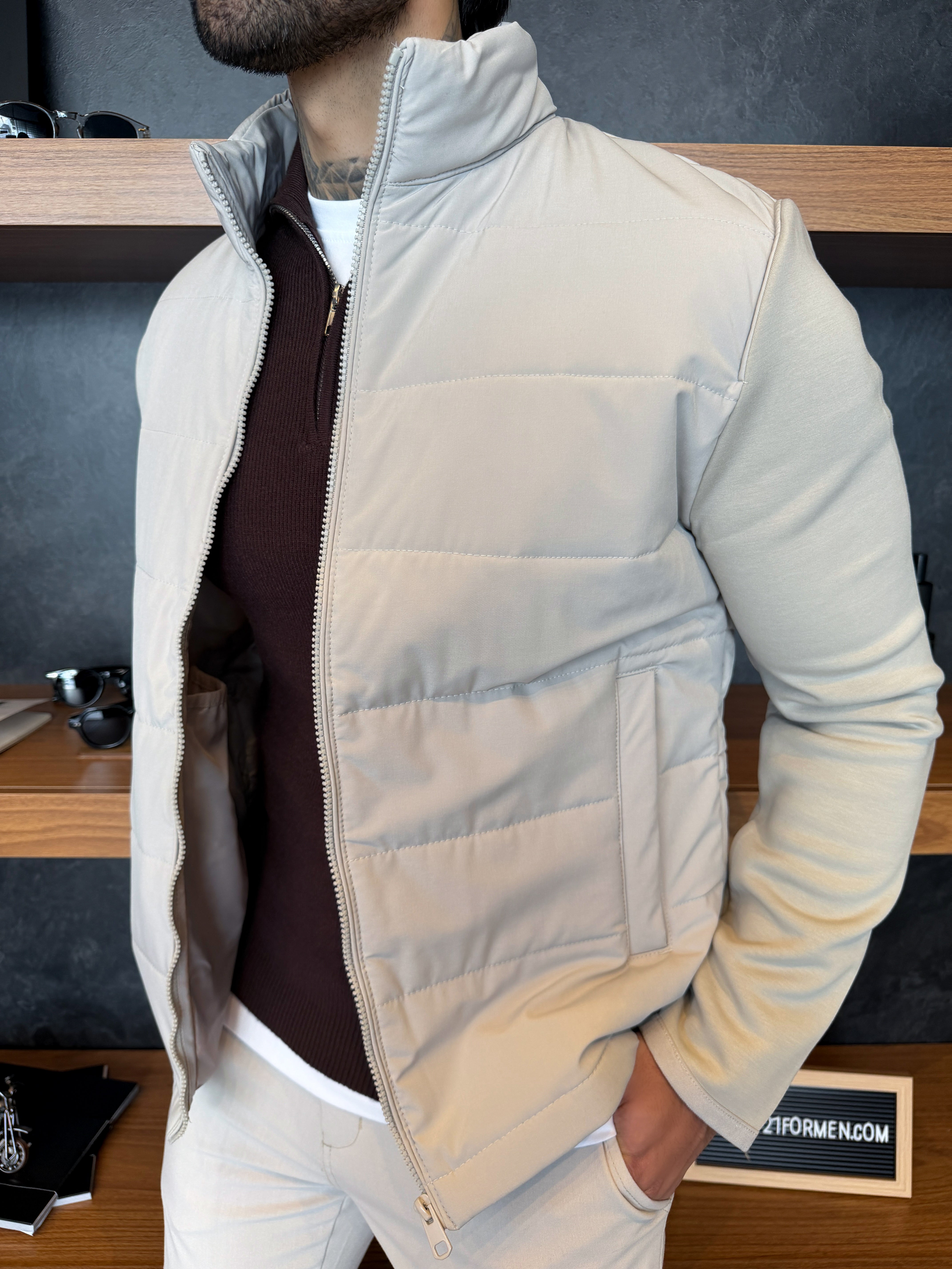 Jaqueta Puffer Alure Slim - Off White