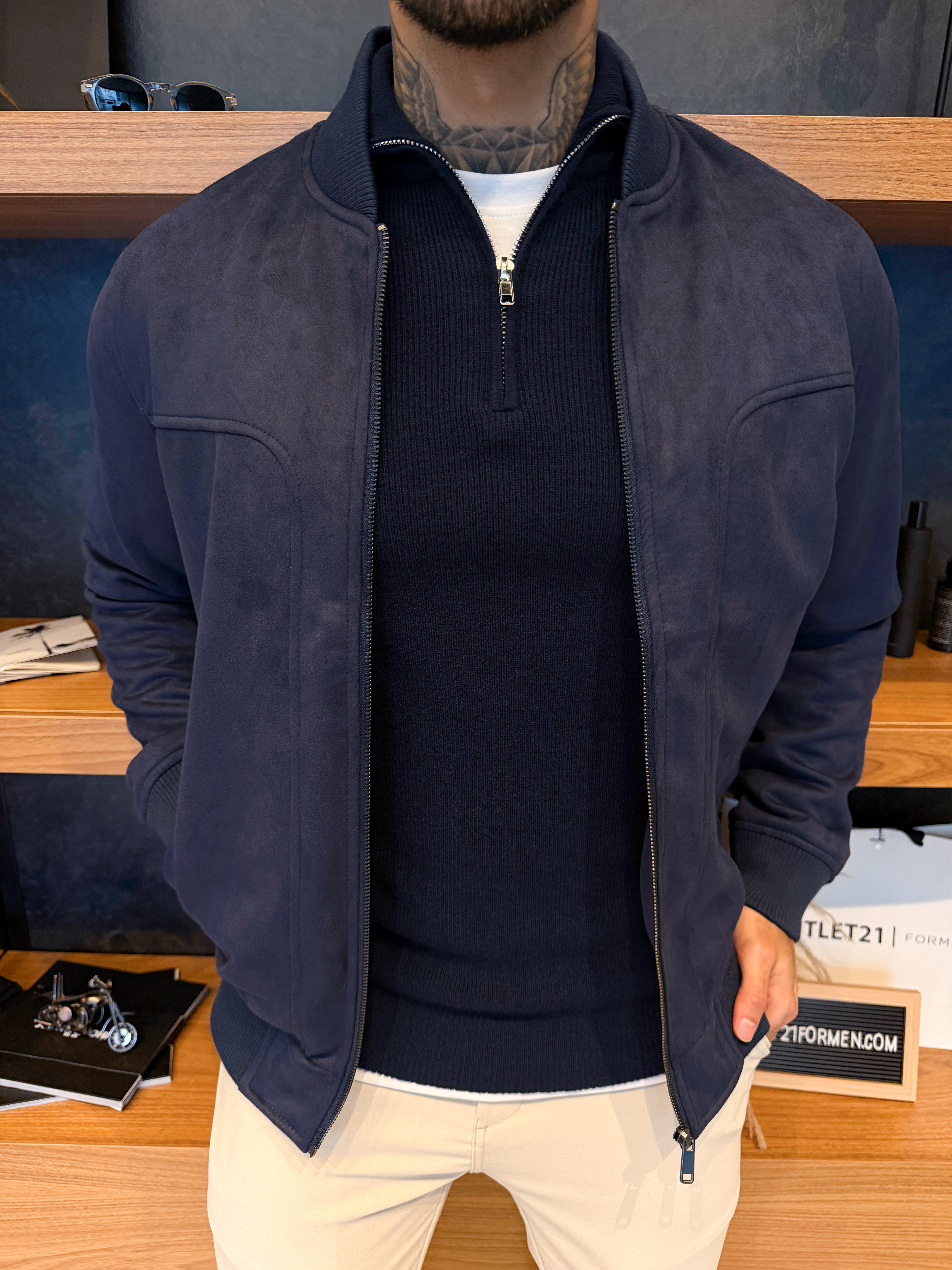 Jaqueta Torino Suede - Marinho