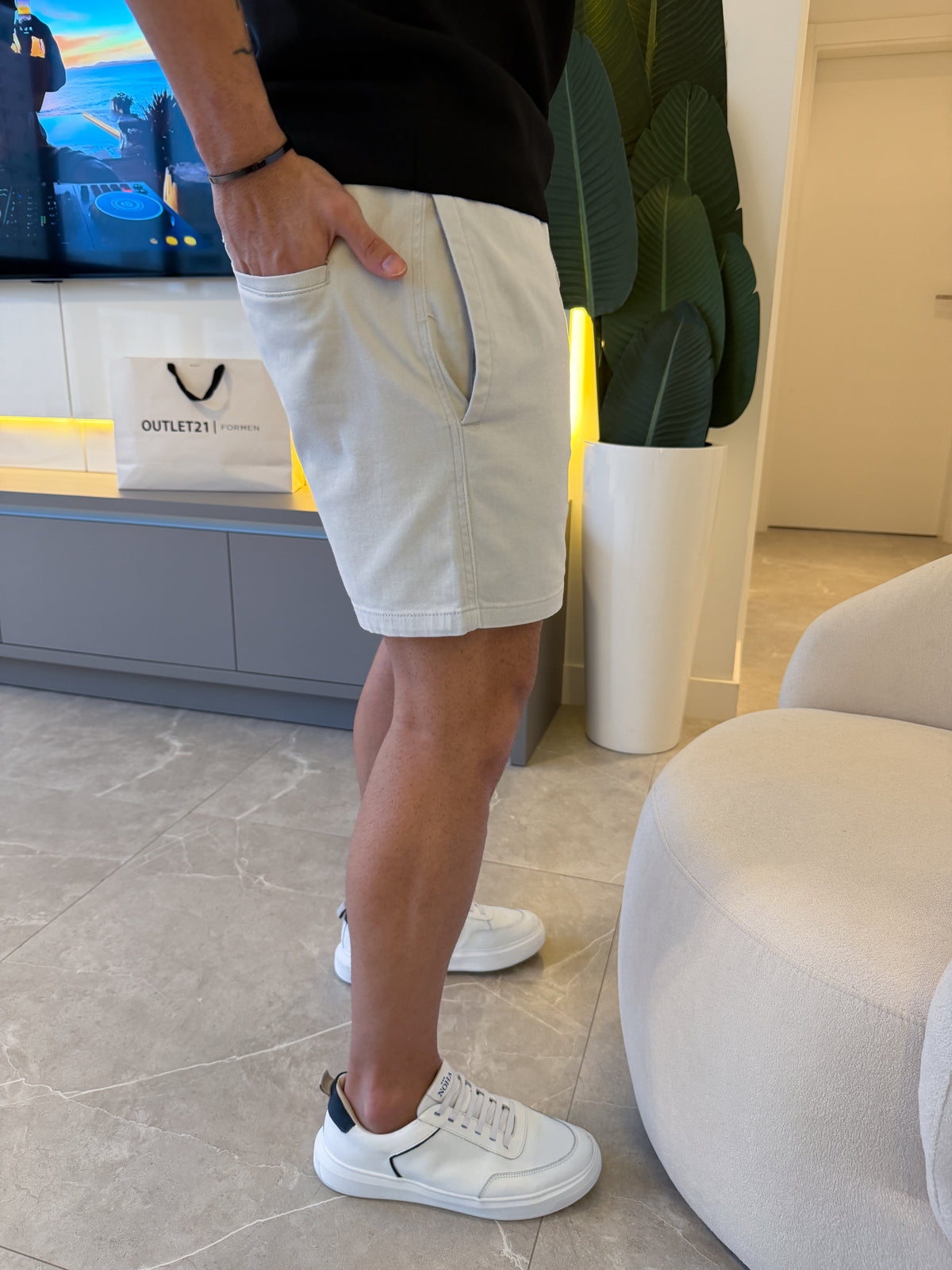 Short Verona Sarja Confort Soft - Cinza