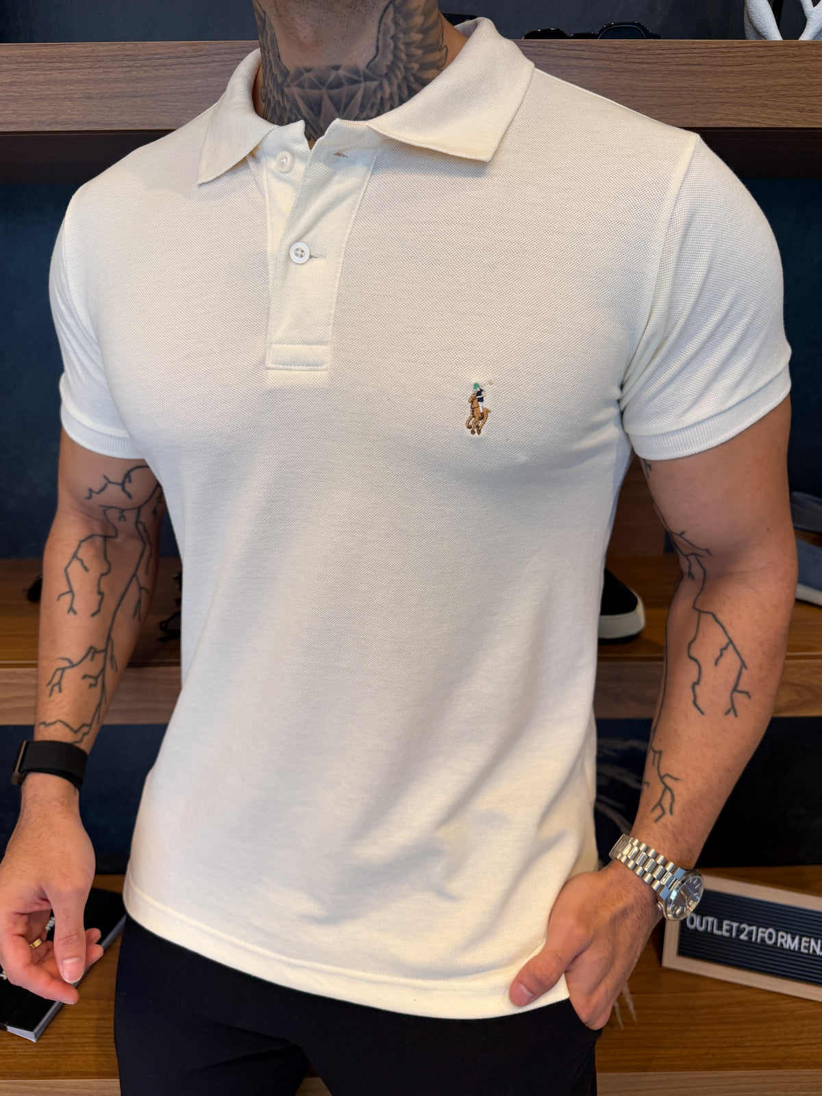 Camisa Polo RL Logo Peito Bordado Custom Fit