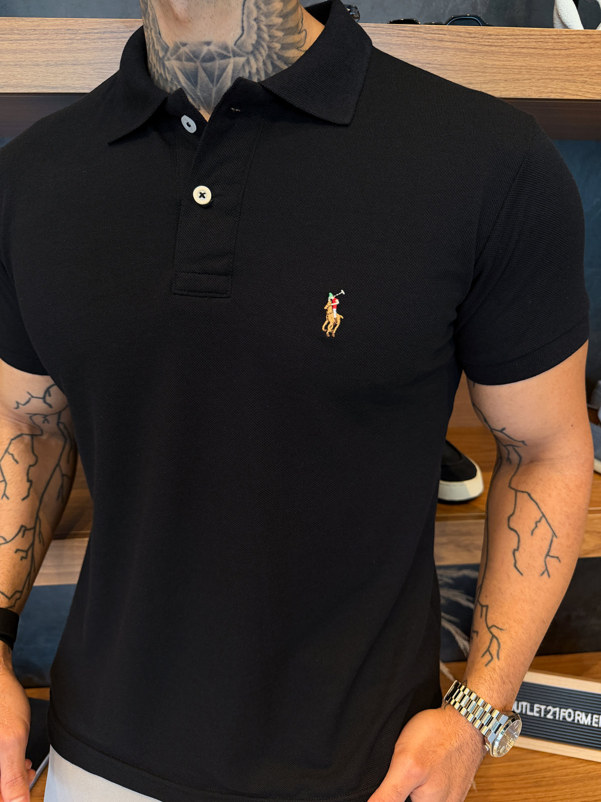 Camisa Polo RL Logo Peito Bordado Custom Fit