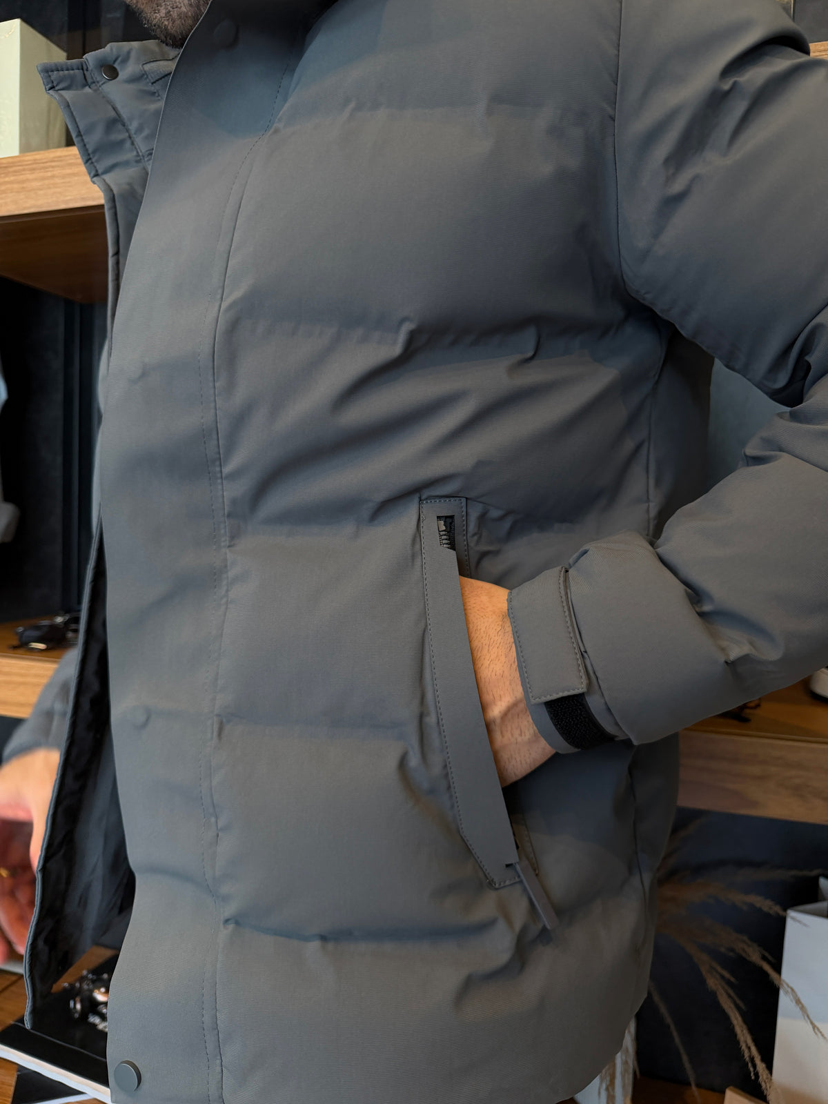 Jaqueta Puffer Snowfall - Cinza