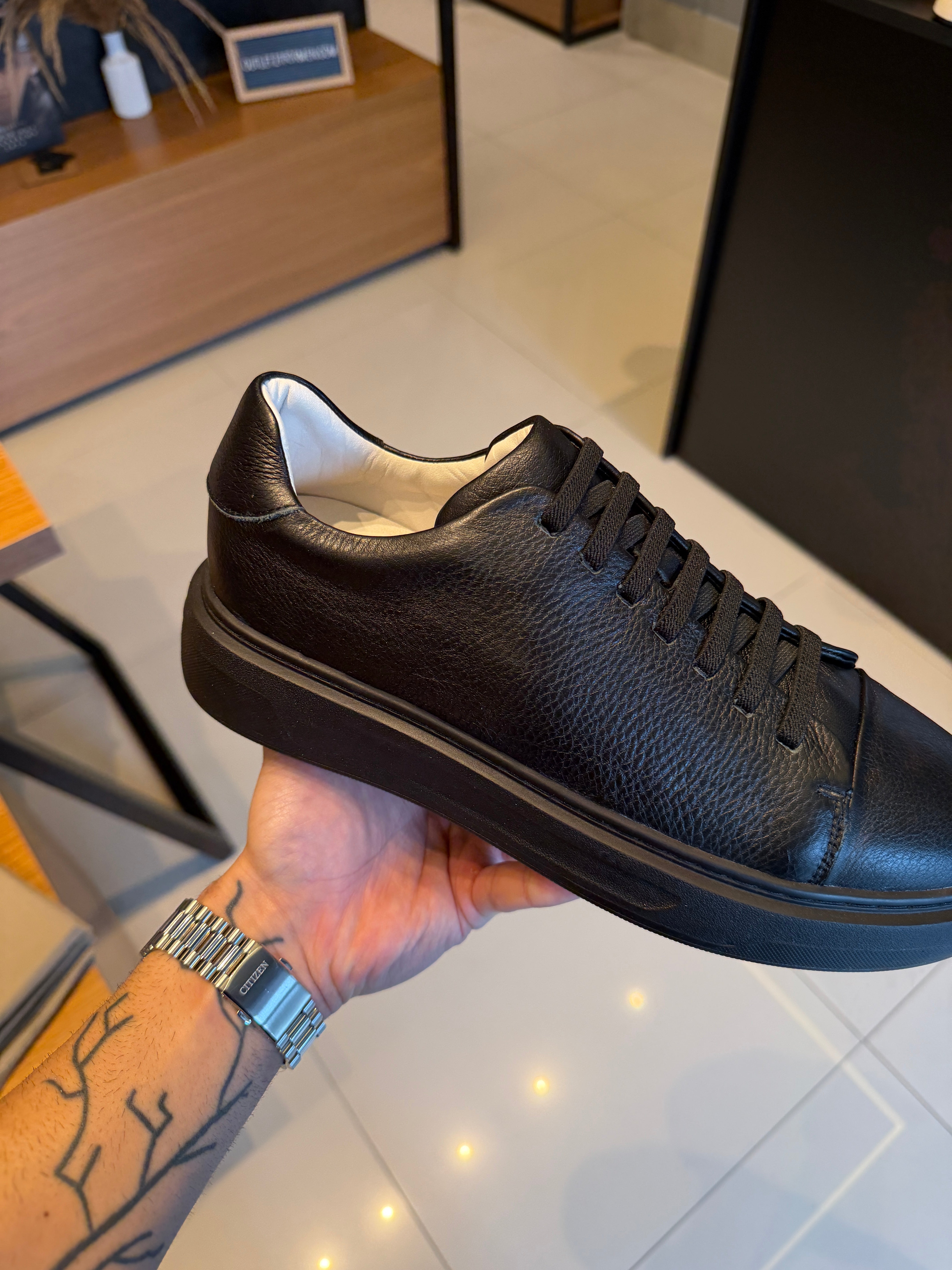 Tênis London Couro - Preto