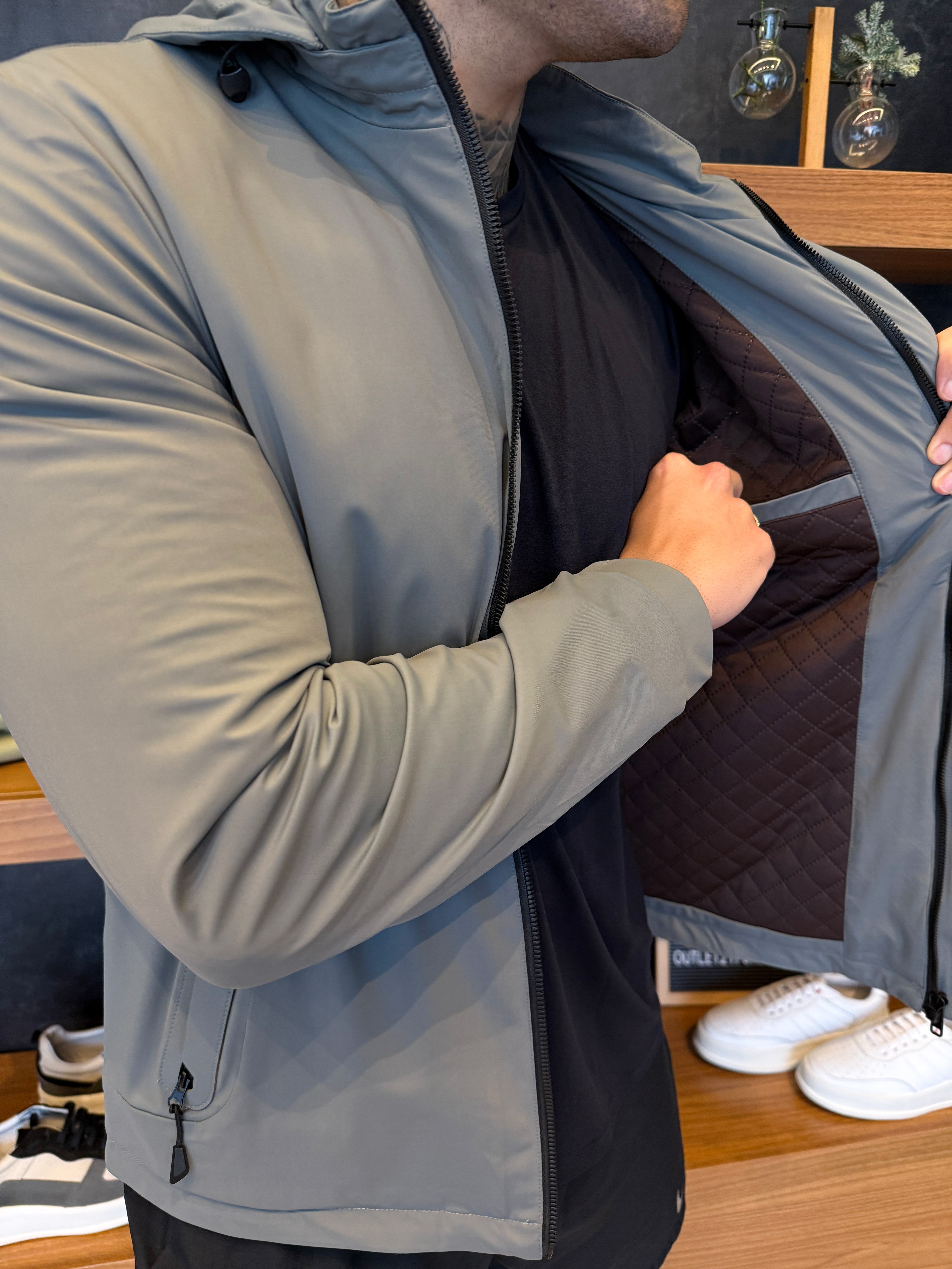 Jaqueta Corta Vento Impermeável - Cinza