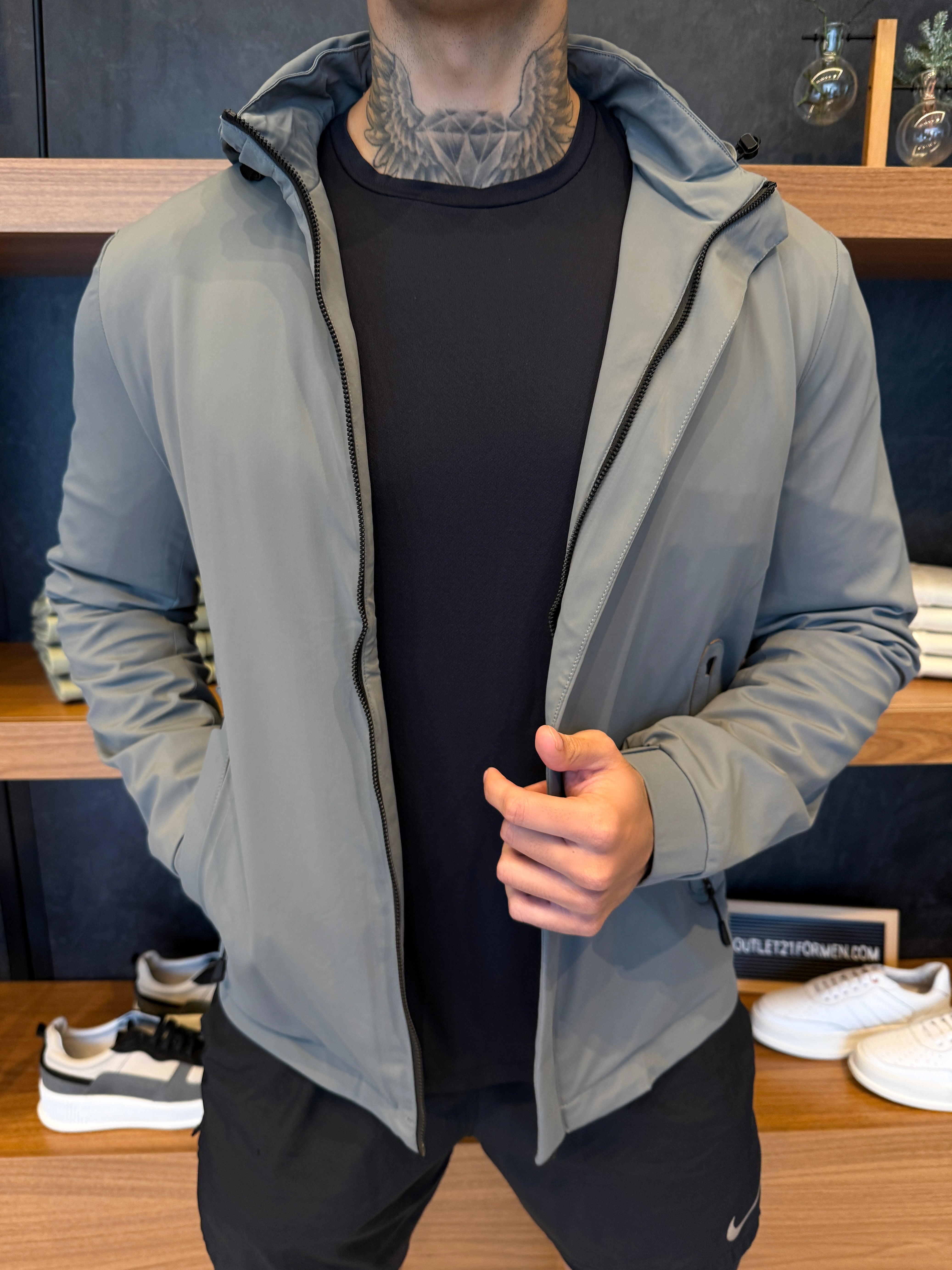 Jaqueta Corta Vento Impermeável - Cinza