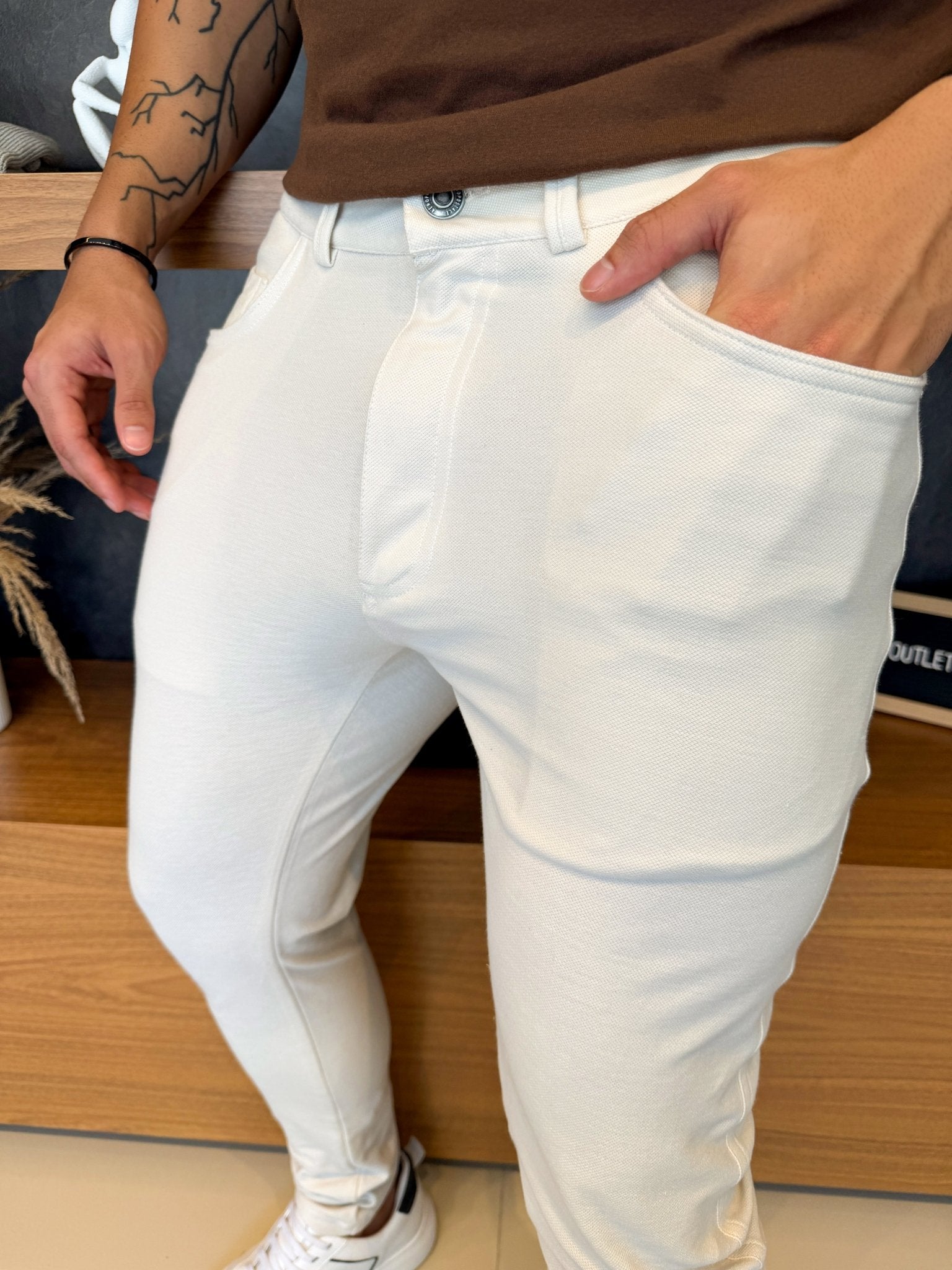 Calça Aeropostale Texturizada - Off White