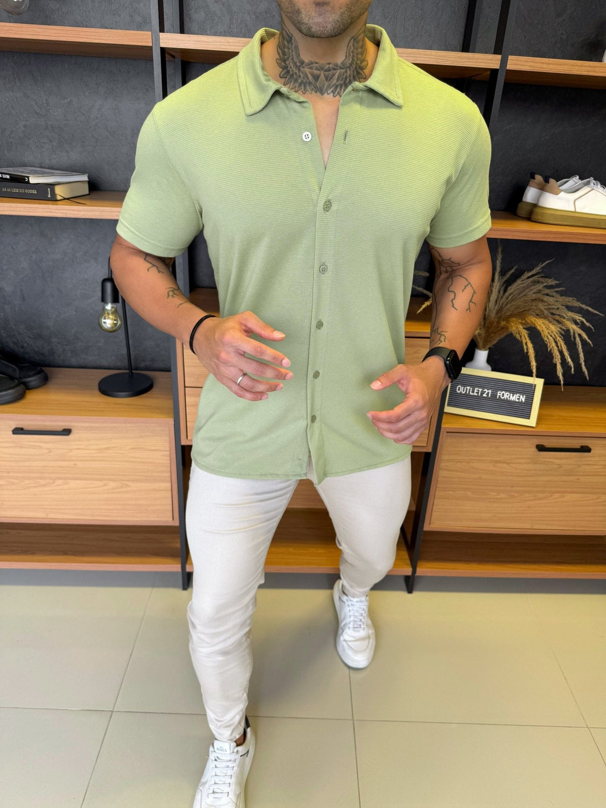 Camisa Ibiza Manga Curta - Verde
