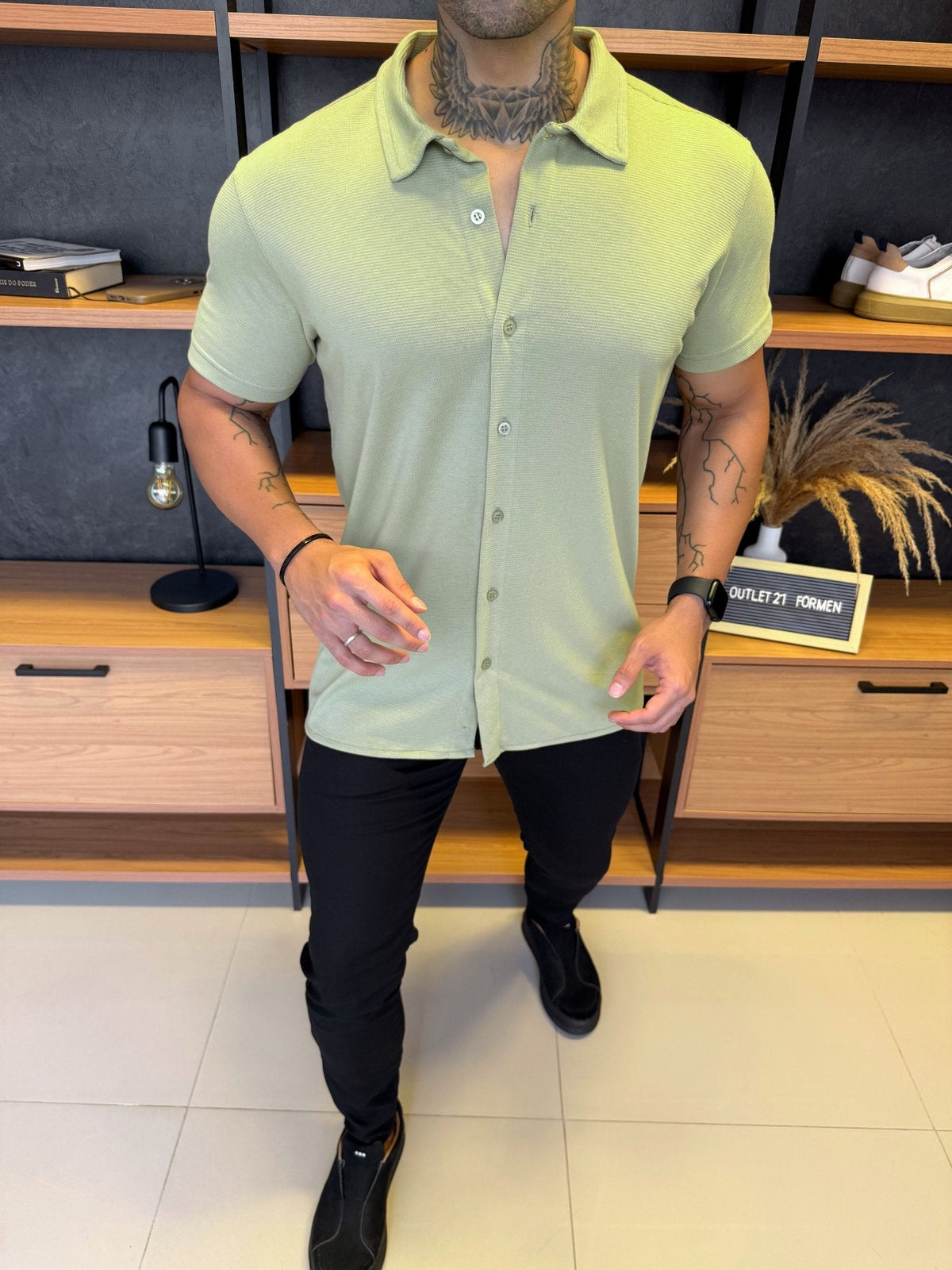 Camisa Ibiza Manga Curta - Verde