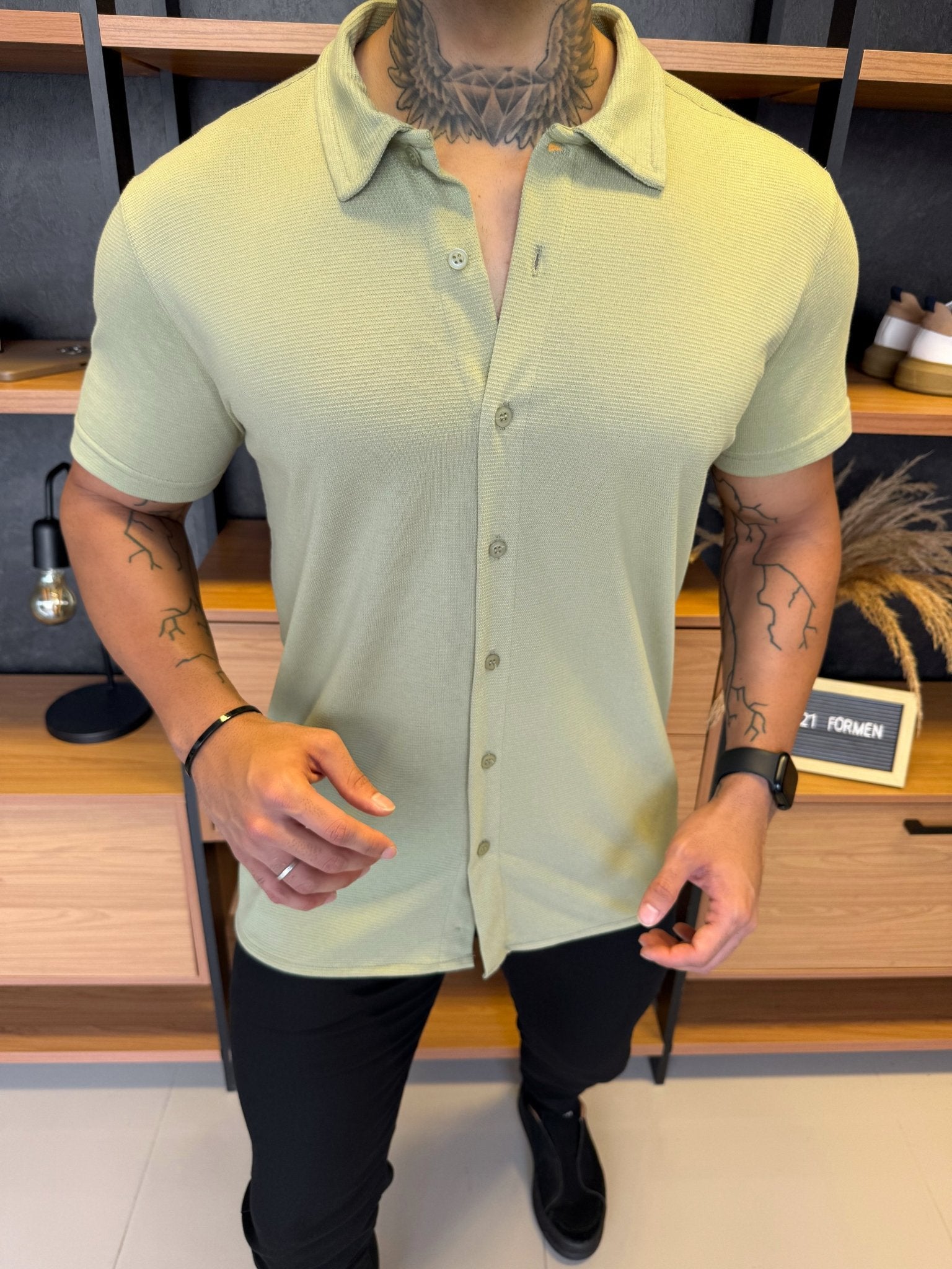 Camisa Ibiza Manga Curta - Verde