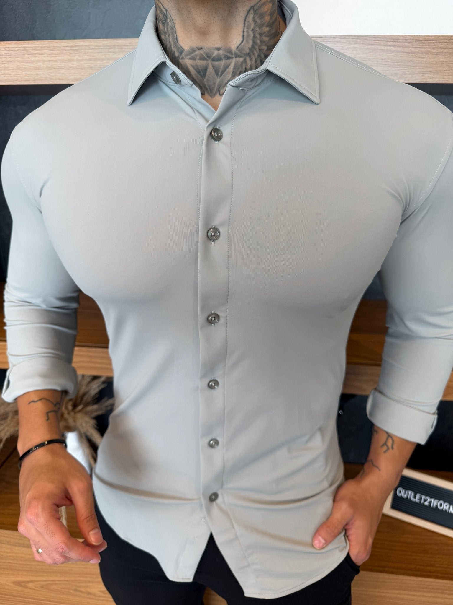 Camisa Tech Soft Manga Longa - Cinza