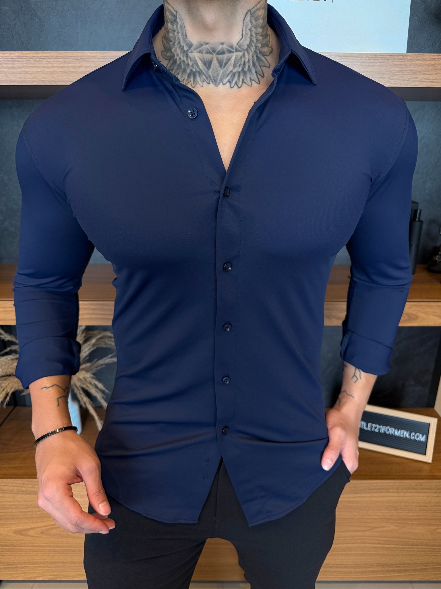 Camisa Tech Soft Manga Longa - Marinho