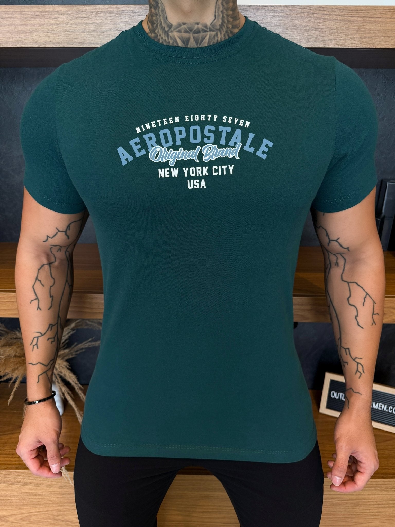 Camiseta Aeropostale Escrita Central - Verde Ref: 1134