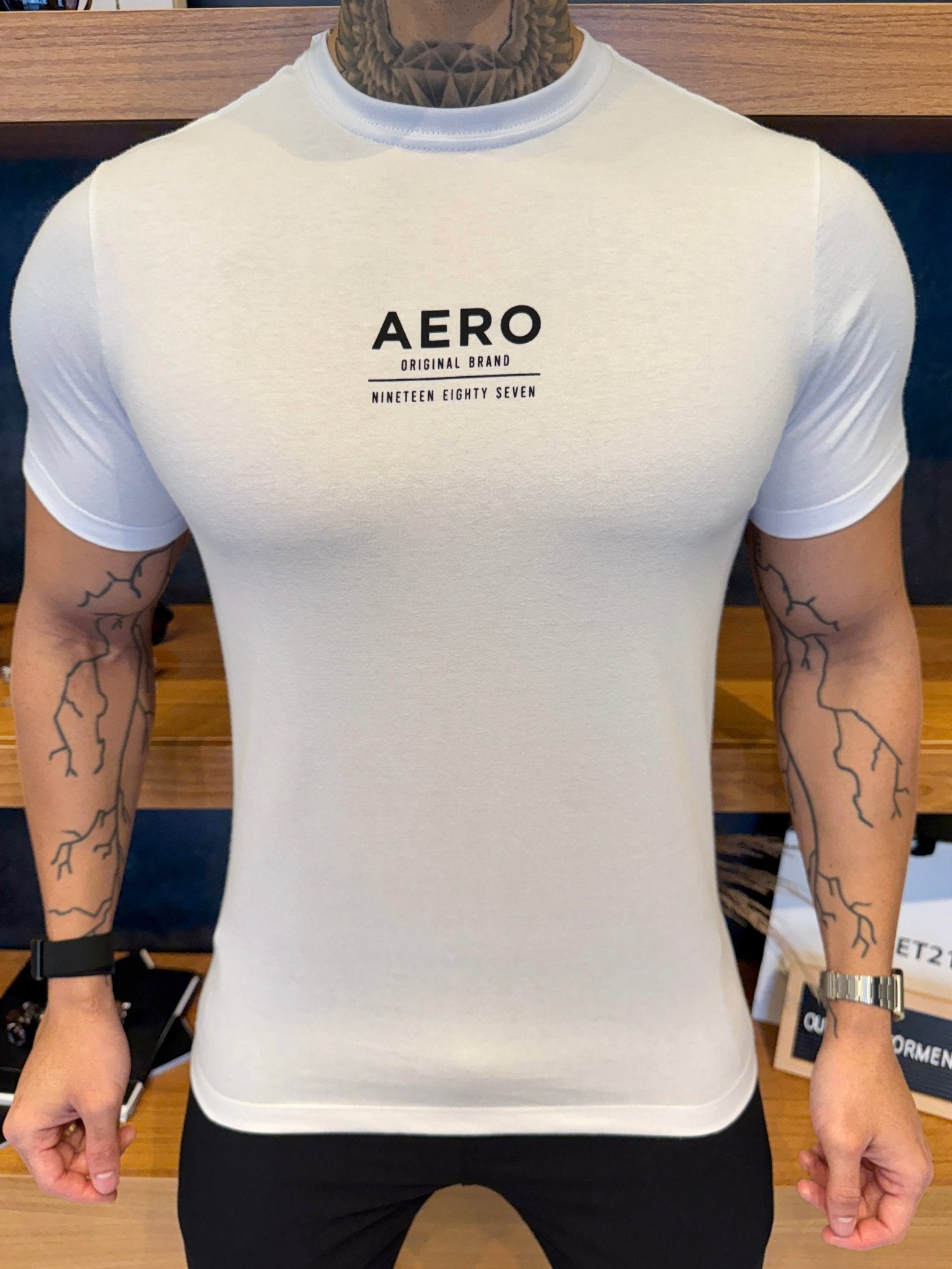 Camiseta Aeropostale Nineteen Eighty Seven - Branca
