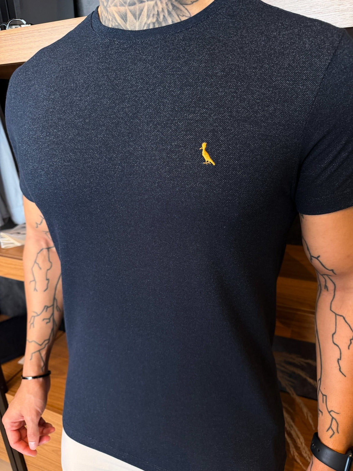 Camiseta Reserva Jeans Fake Logo Peito Gold - Marinho