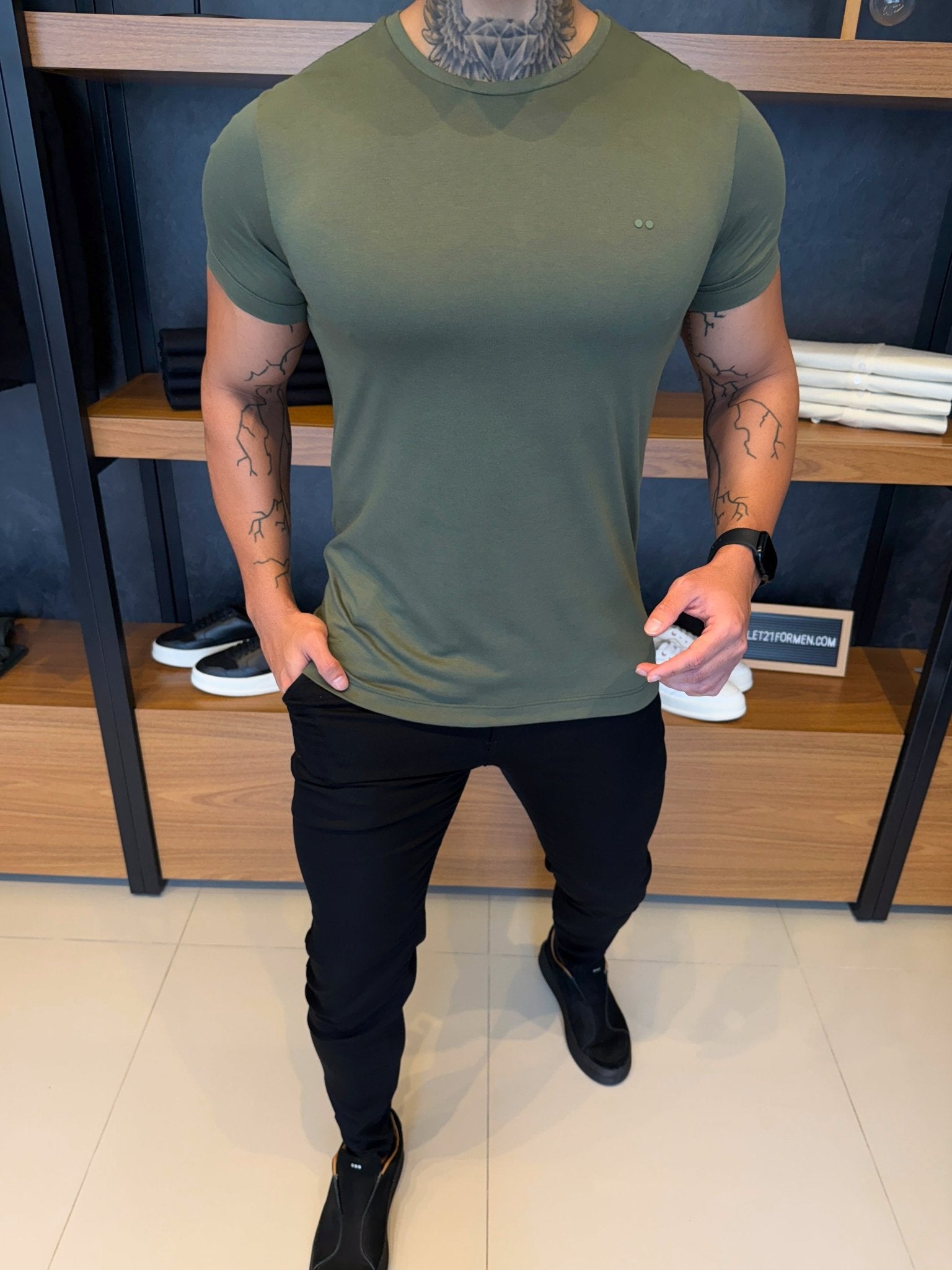 Camiseta Simple Algodão Pima - Militar