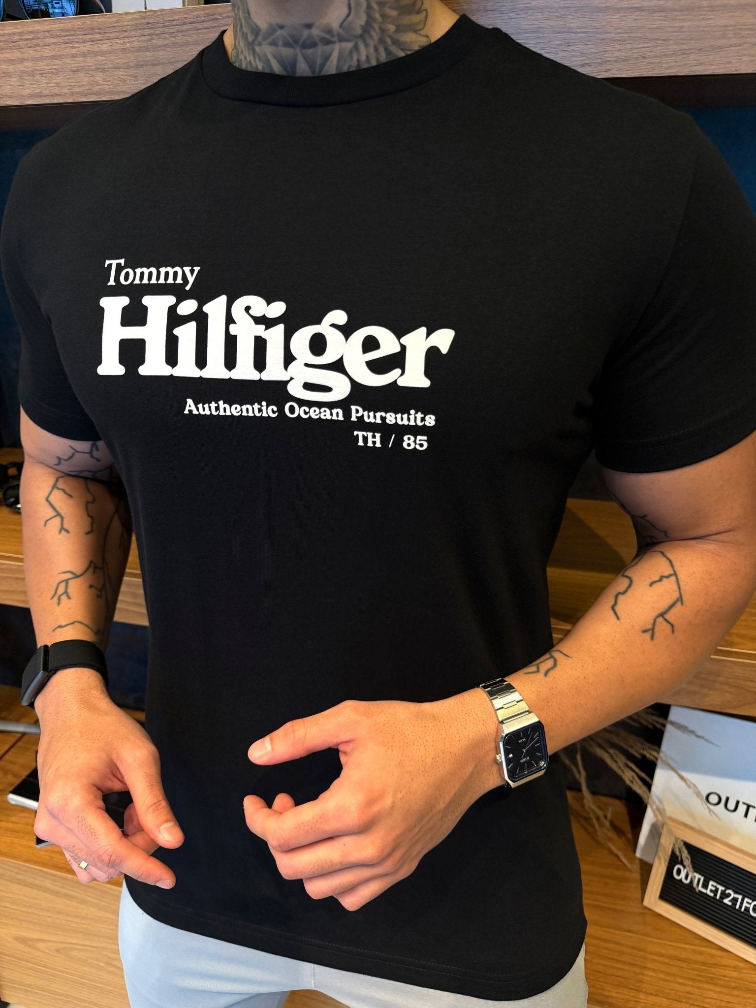 Camiseta Tommy Hilfiger Nautica Chest - Preta