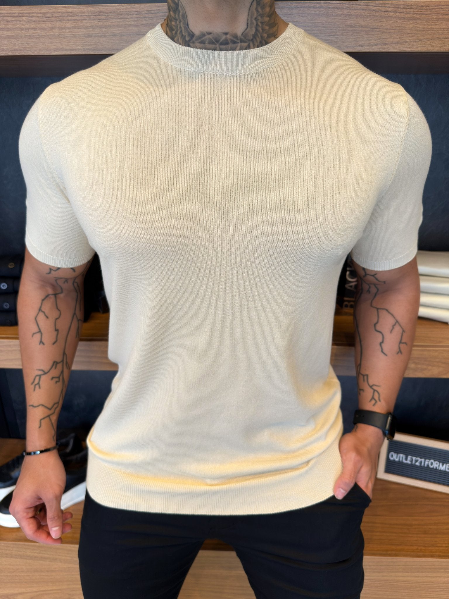 Camiseta Tricot Soft - Areia