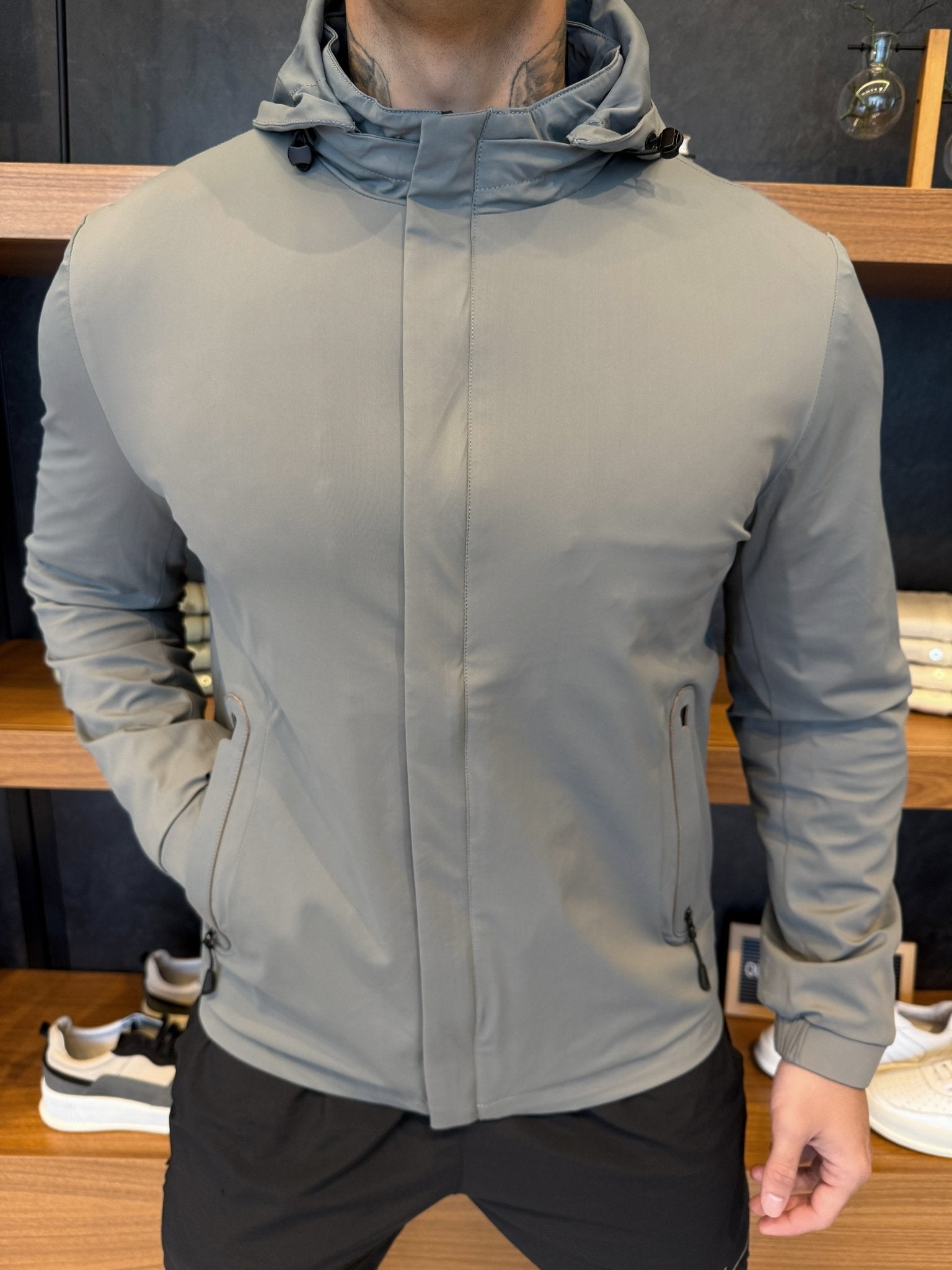 Jaqueta Corta Vento Impermeável - Cinza