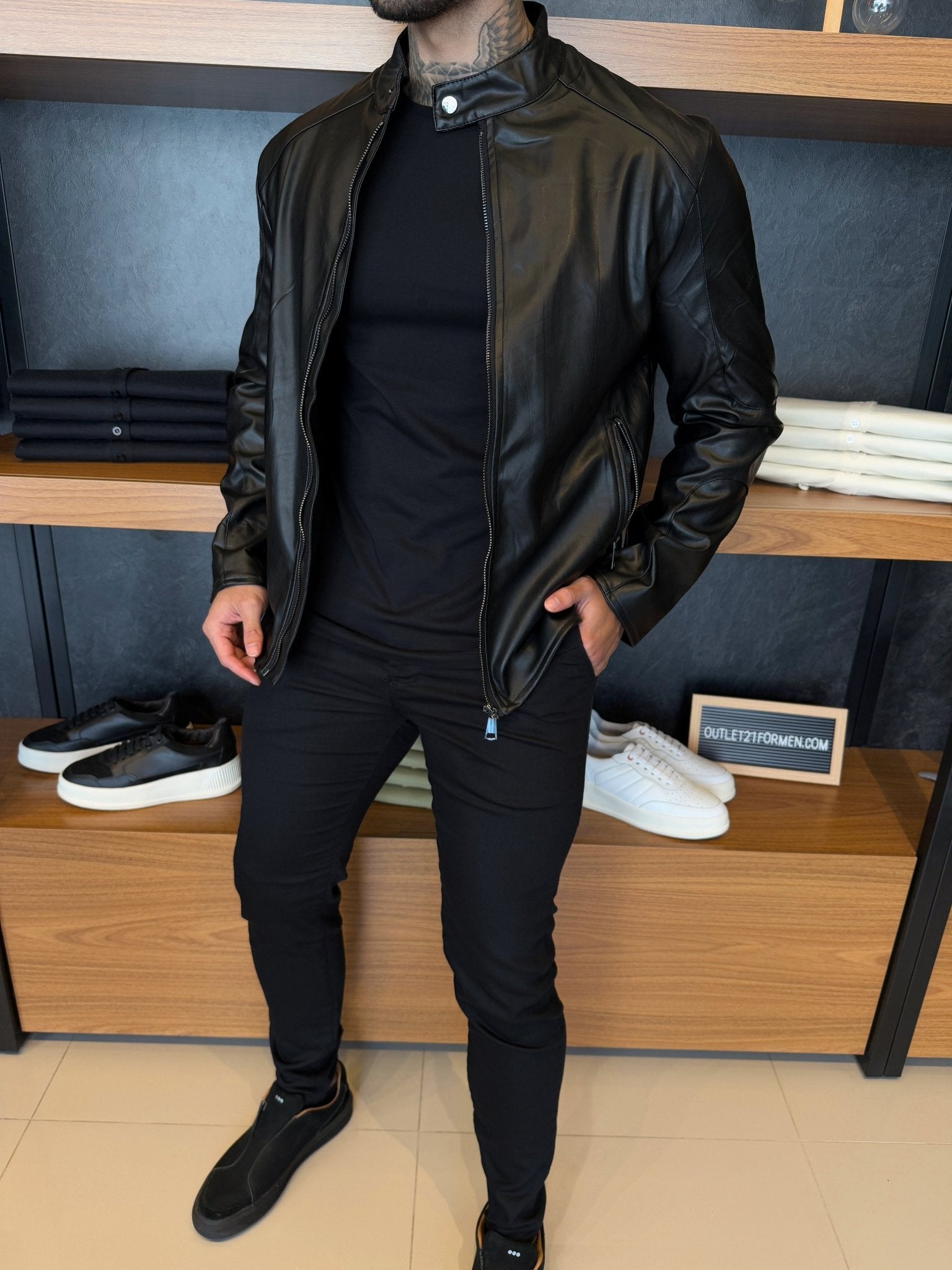 Jaqueta Couro Ecology - Preta