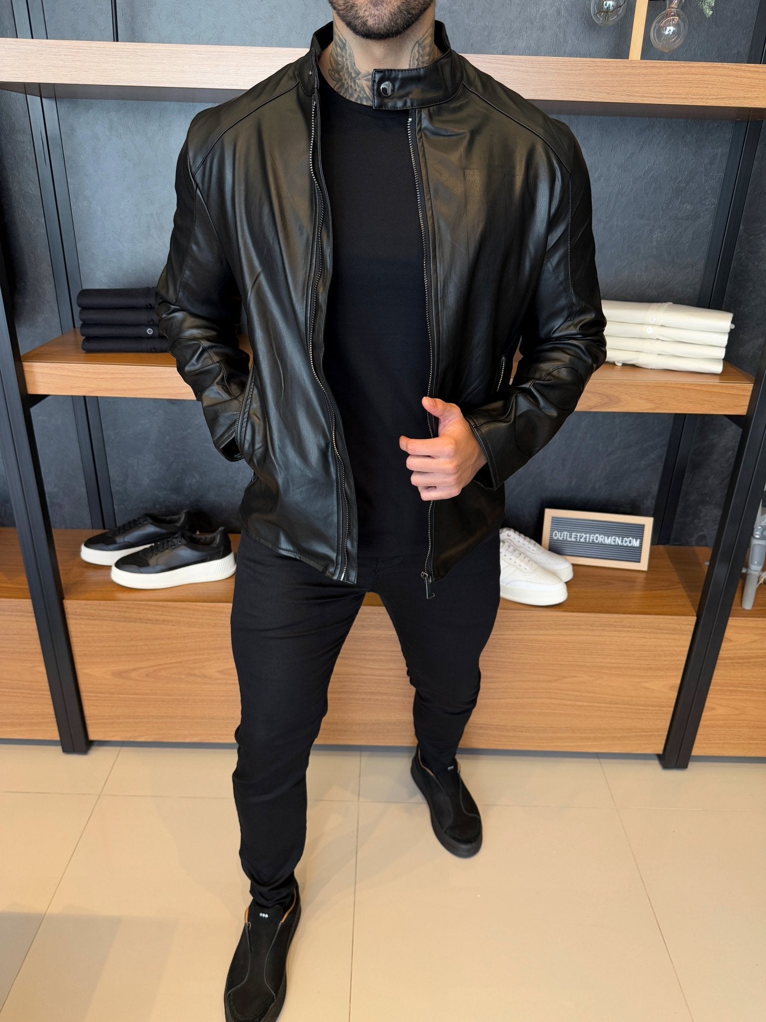 Jaqueta Couro Ecology - Preta