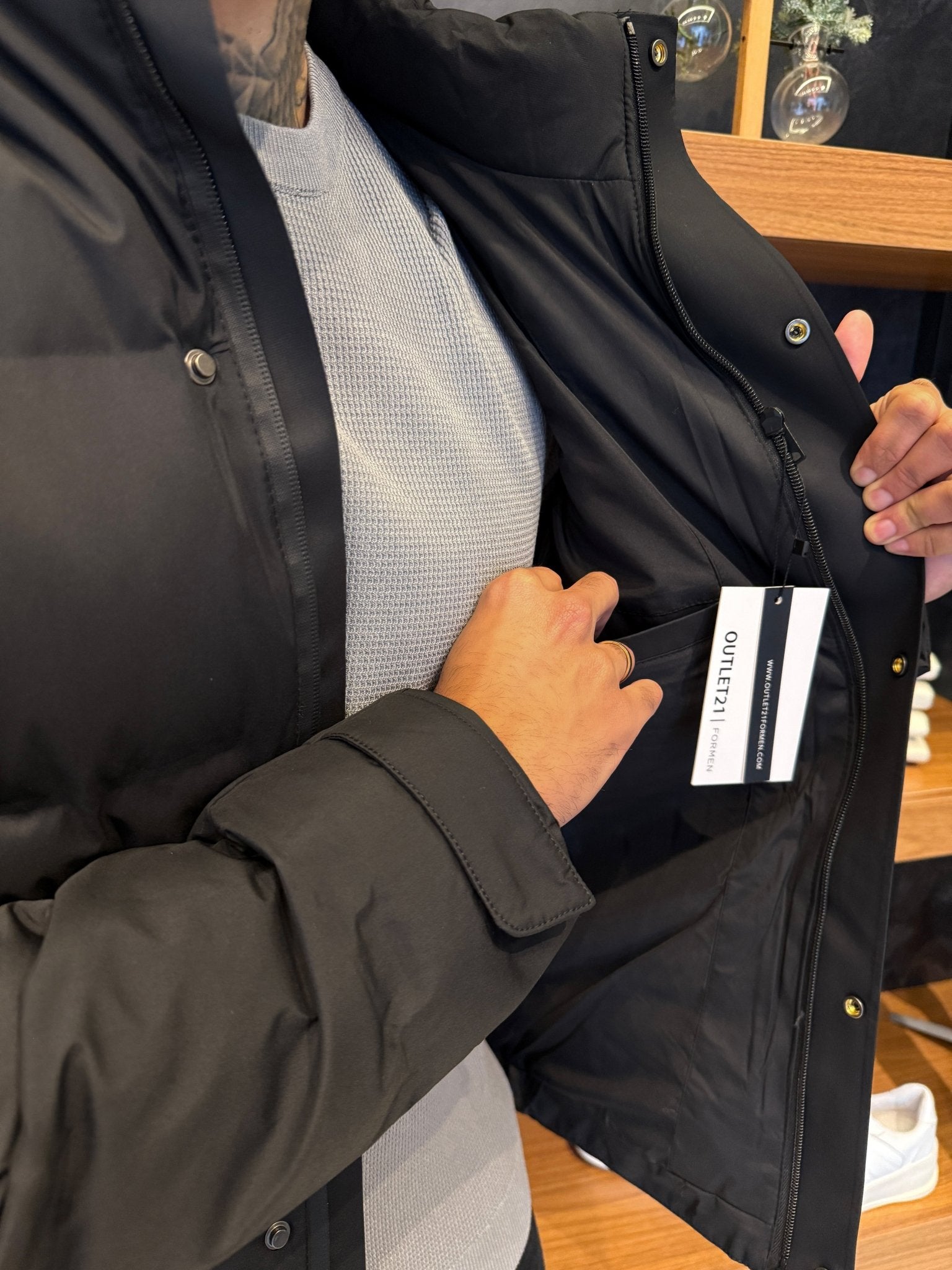 Jaqueta Puffer Nórdica Impermeável - Preta