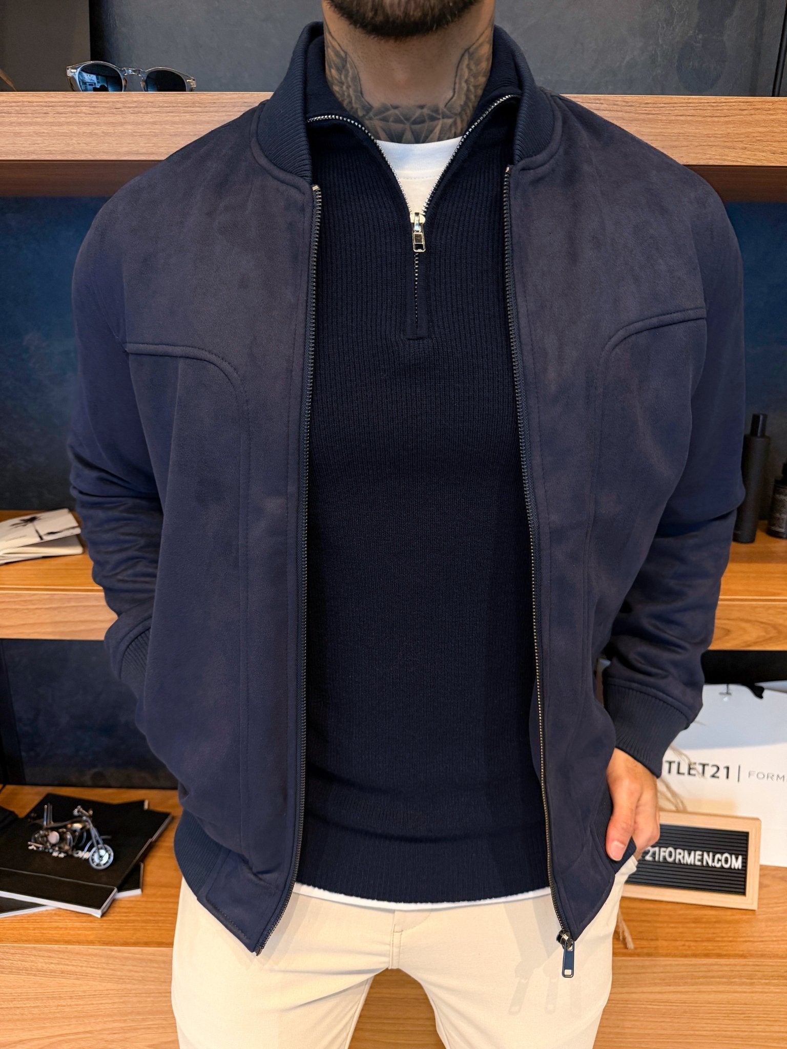 Jaqueta Torino Suede - Marinho