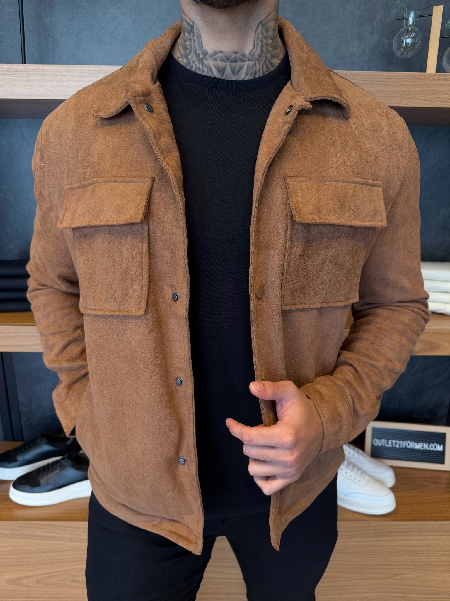 Overshirt London Suede - Marrom