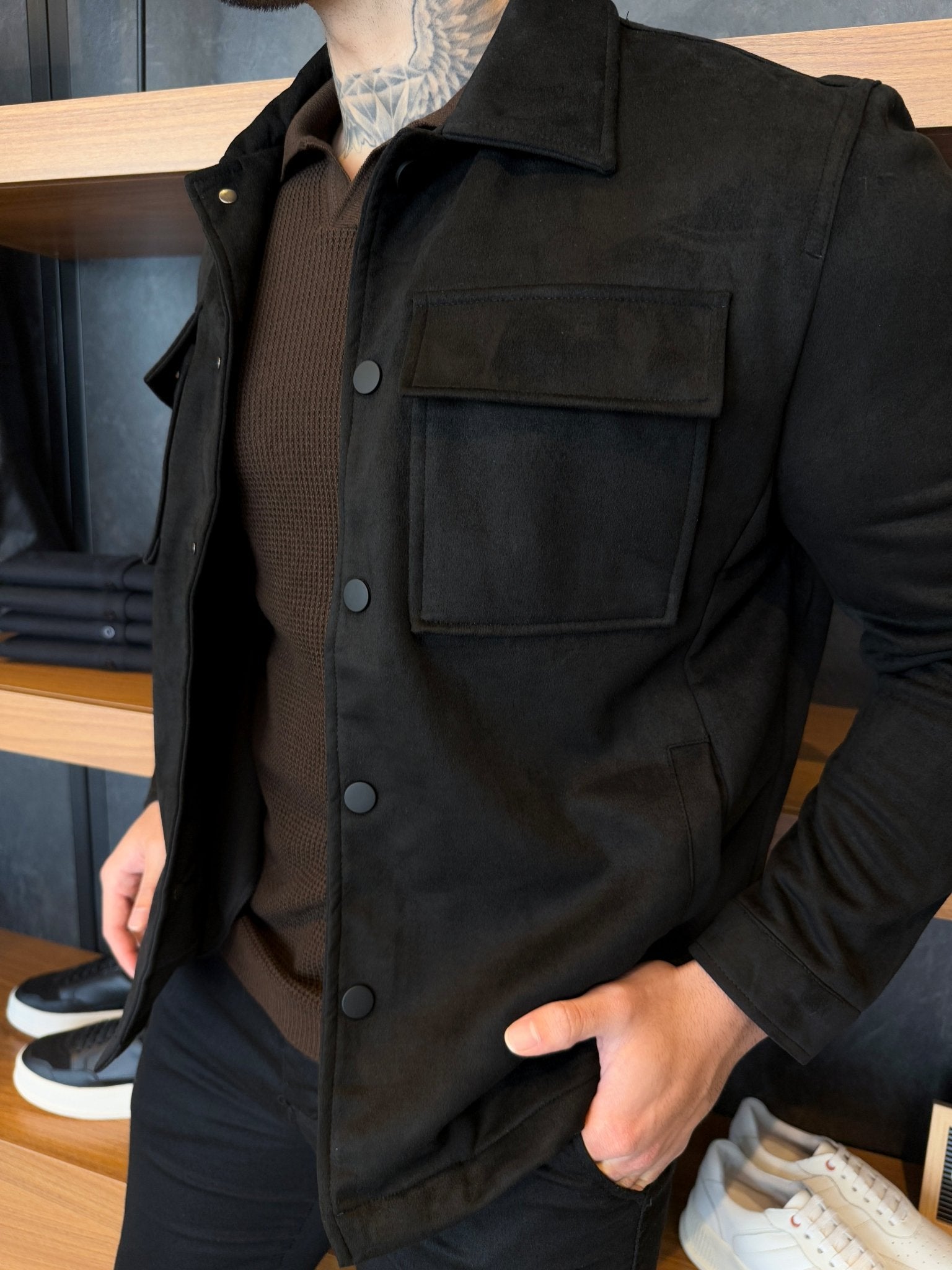 Overshirt London Suede - Preta