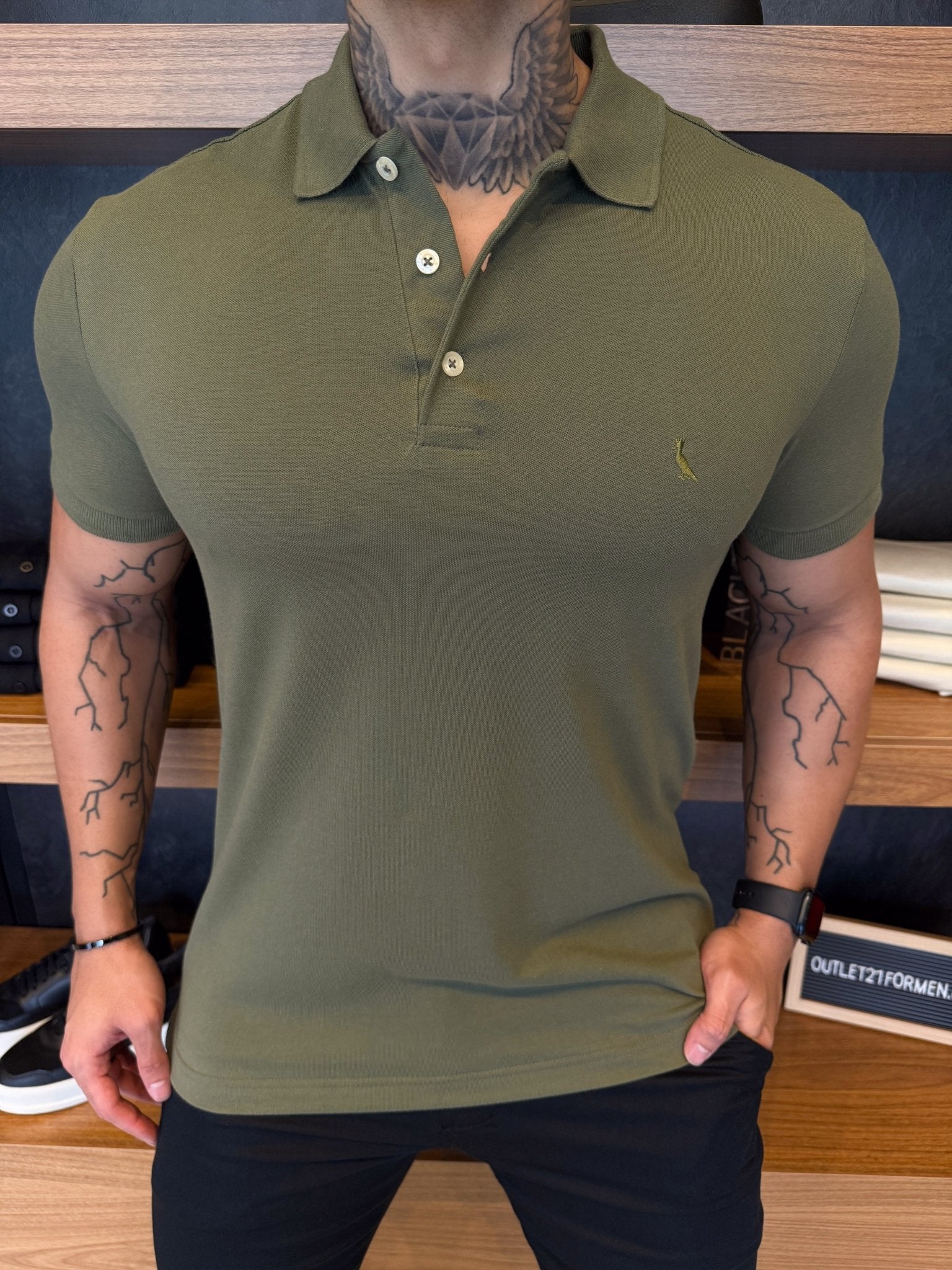 Polo Reserva Logo Peito Monocromática - Militar
