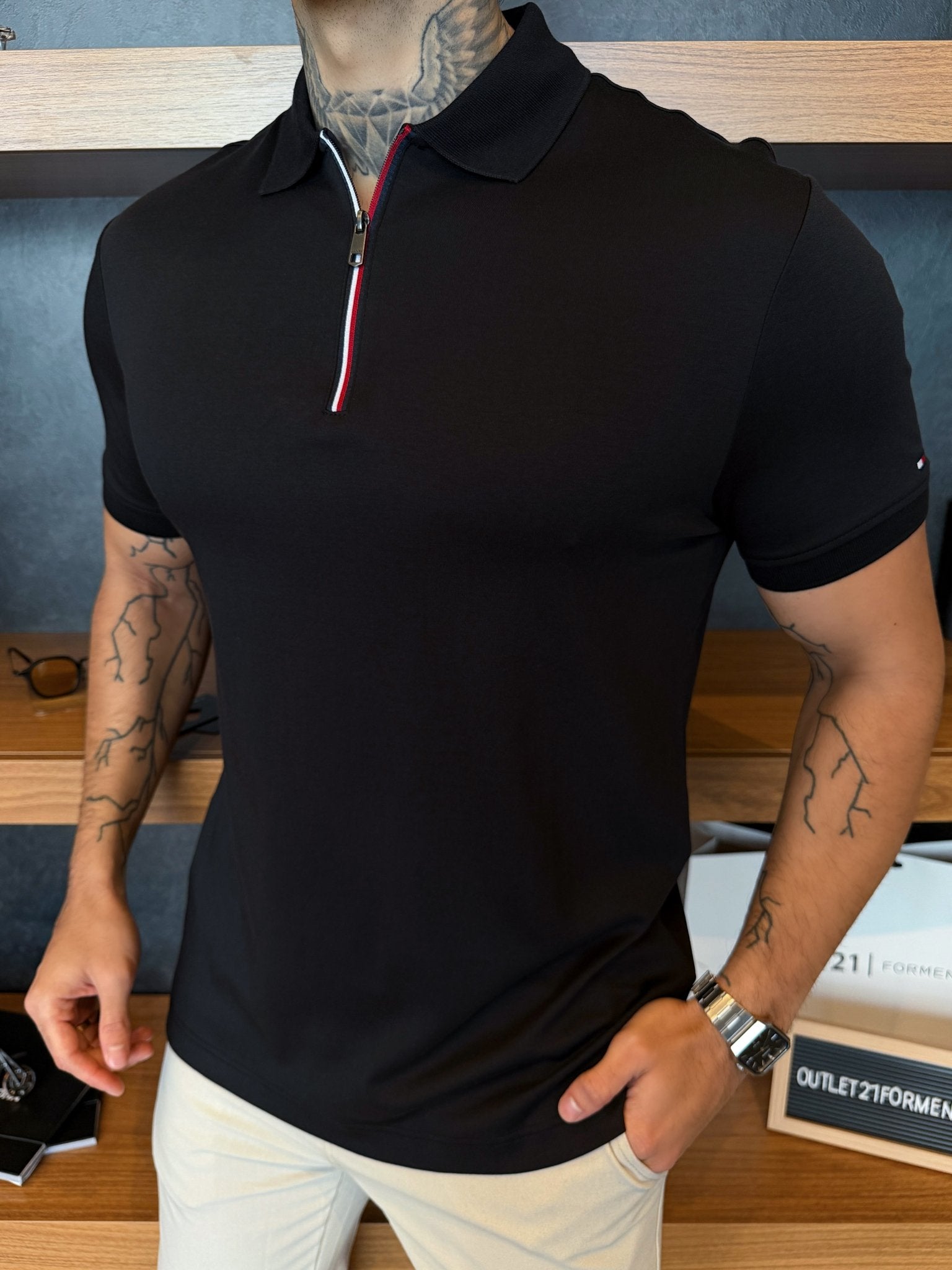 Polo Tommy Hilfiger Exclusive Liquid Zip - Preta
