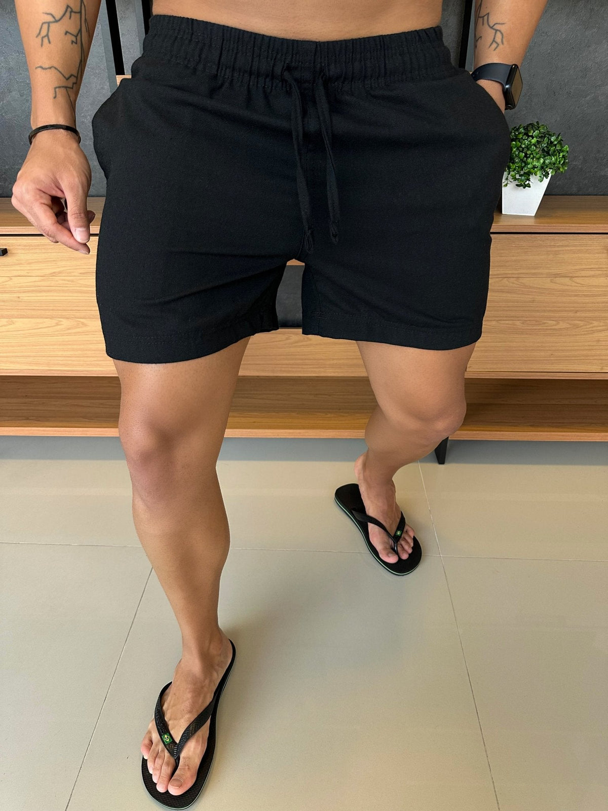 Short Linho - Preto