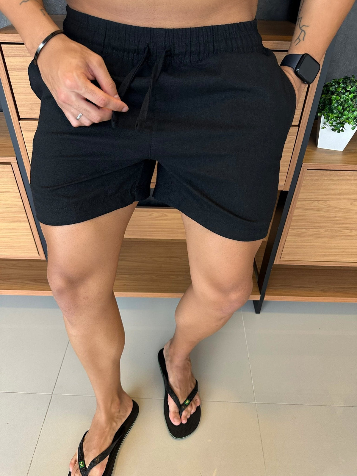 Short Linho - Preto
