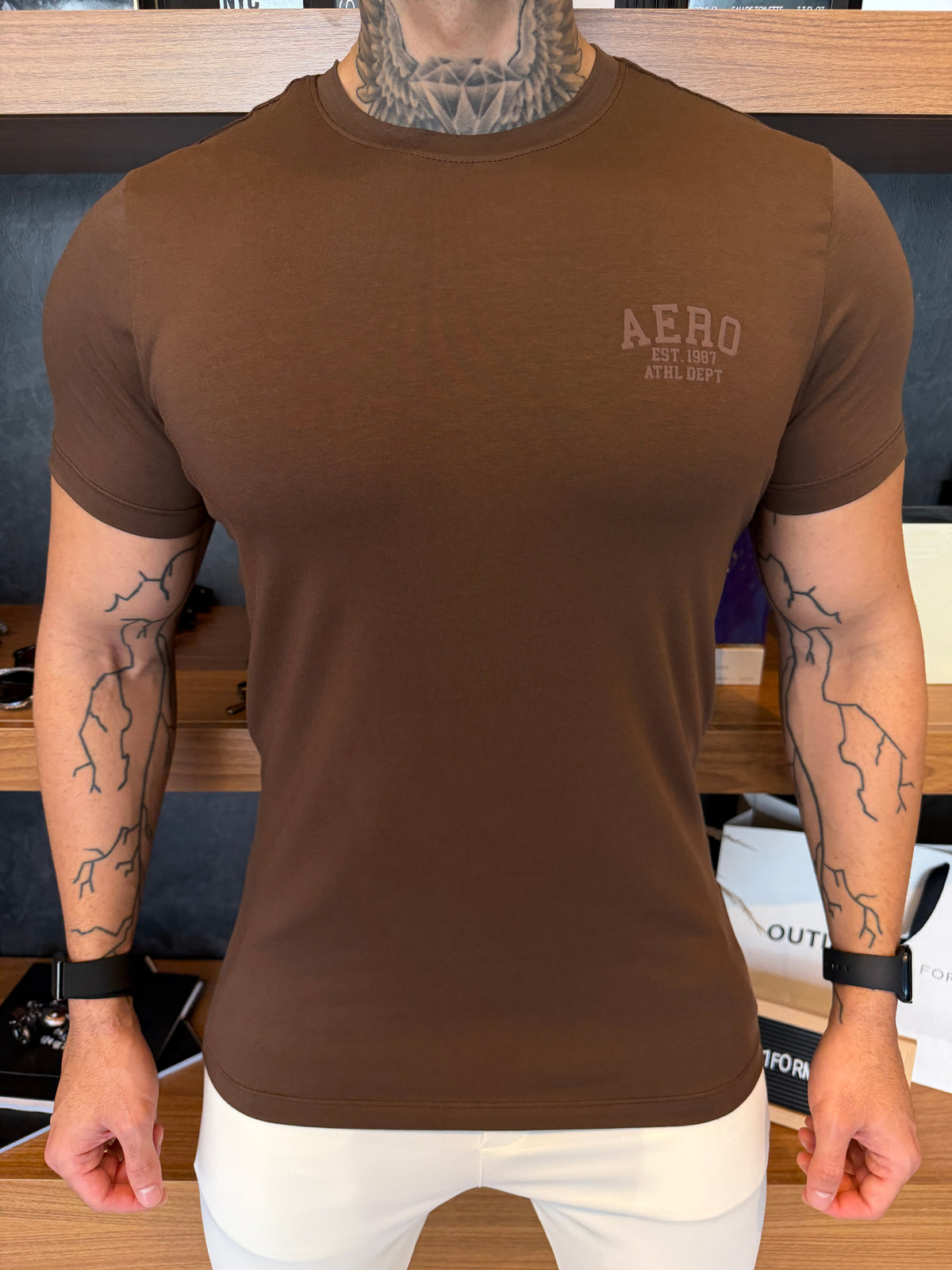 Camiseta Aeropostale Athl Dept - Marrom