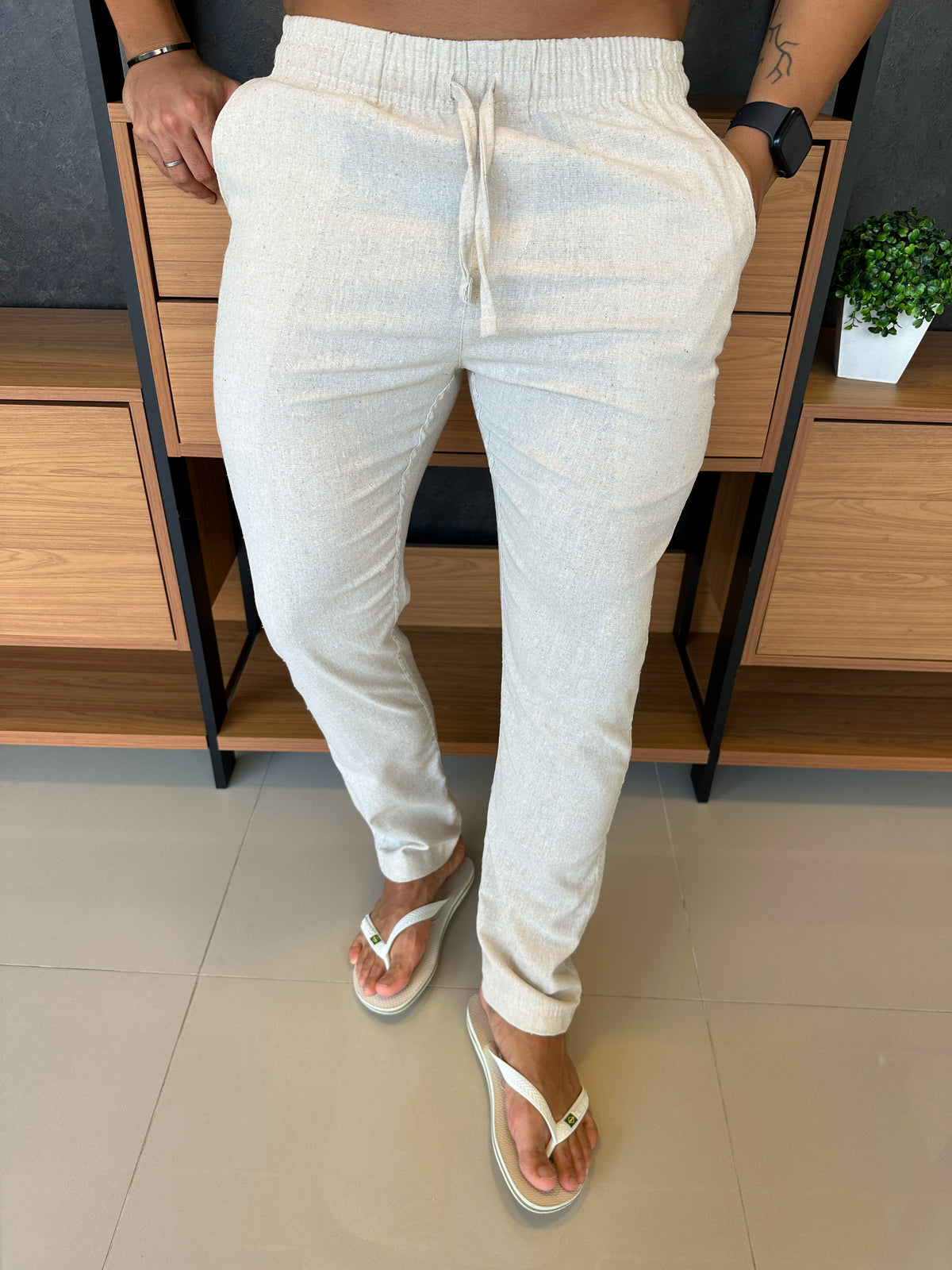 Calça Linho - Natural