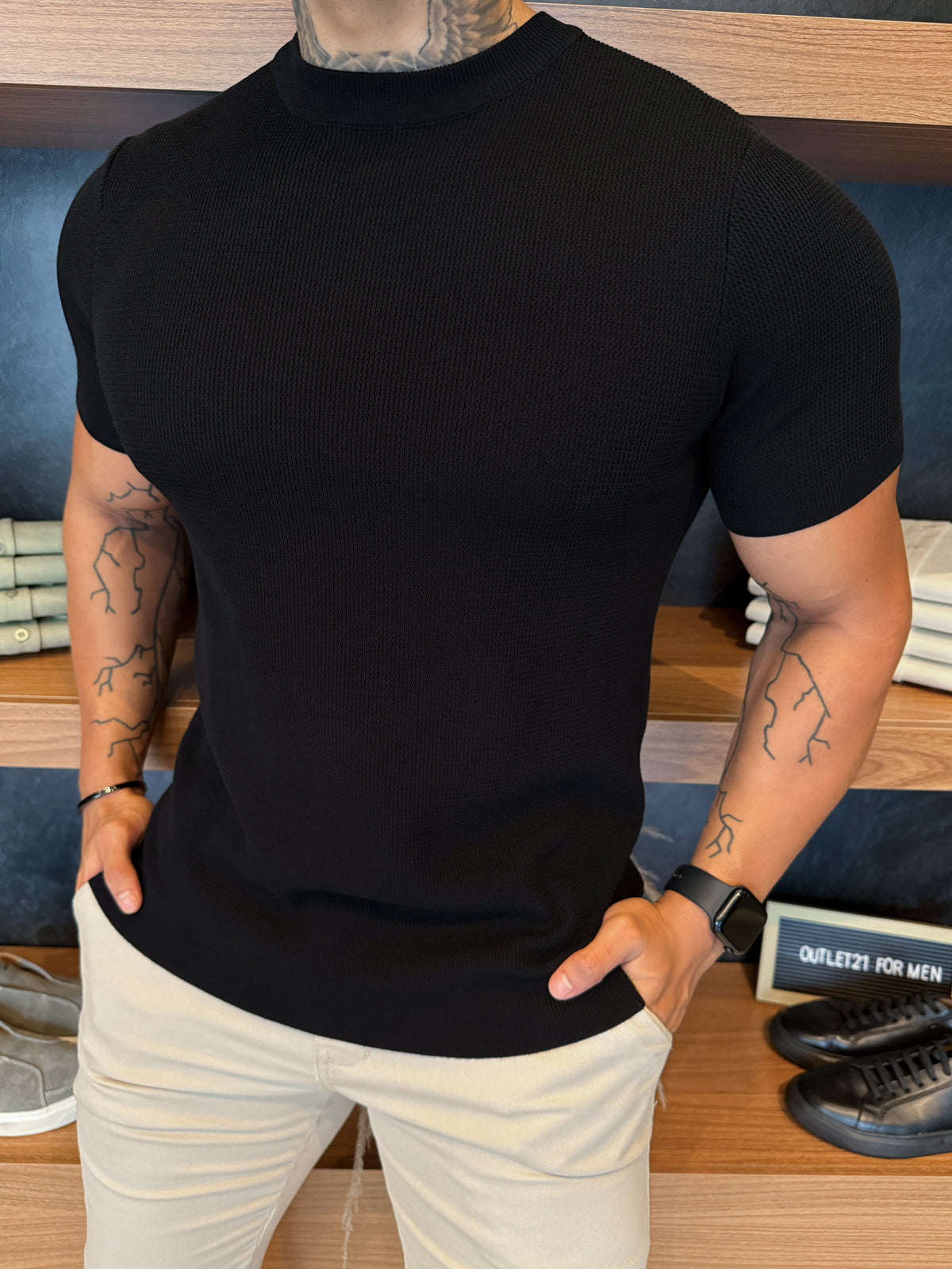 Camiseta Marbella Tricot Nobre - Preta