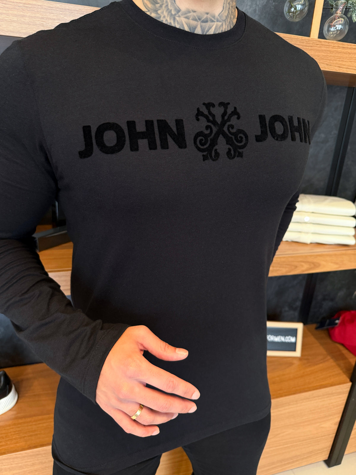 Camiseta Manga Longa John John - Preta