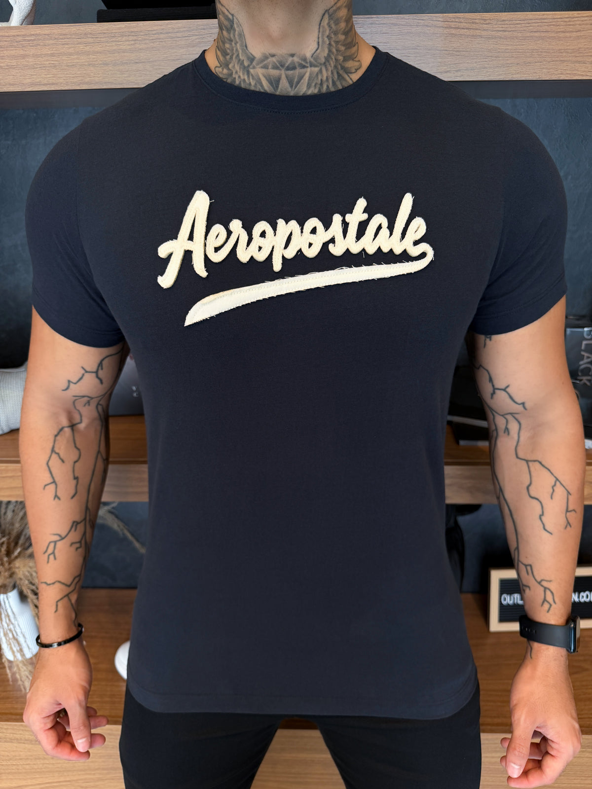 Camiseta Aeropostale Escrita Central  - Marinho Ref: 0137