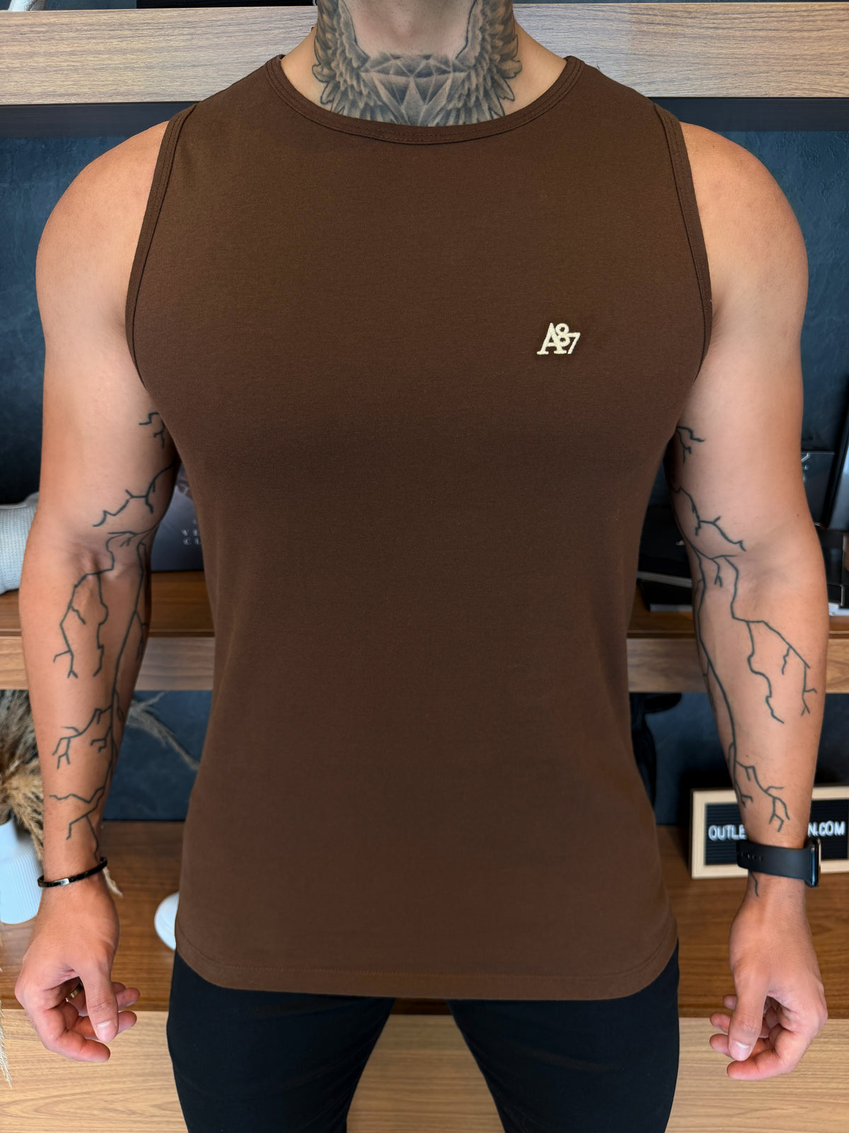 Camiseta Regata Aeropostale - Marrom Ref: 3101