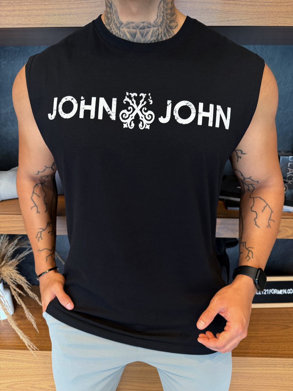 Camiseta Regata John John - Preta
