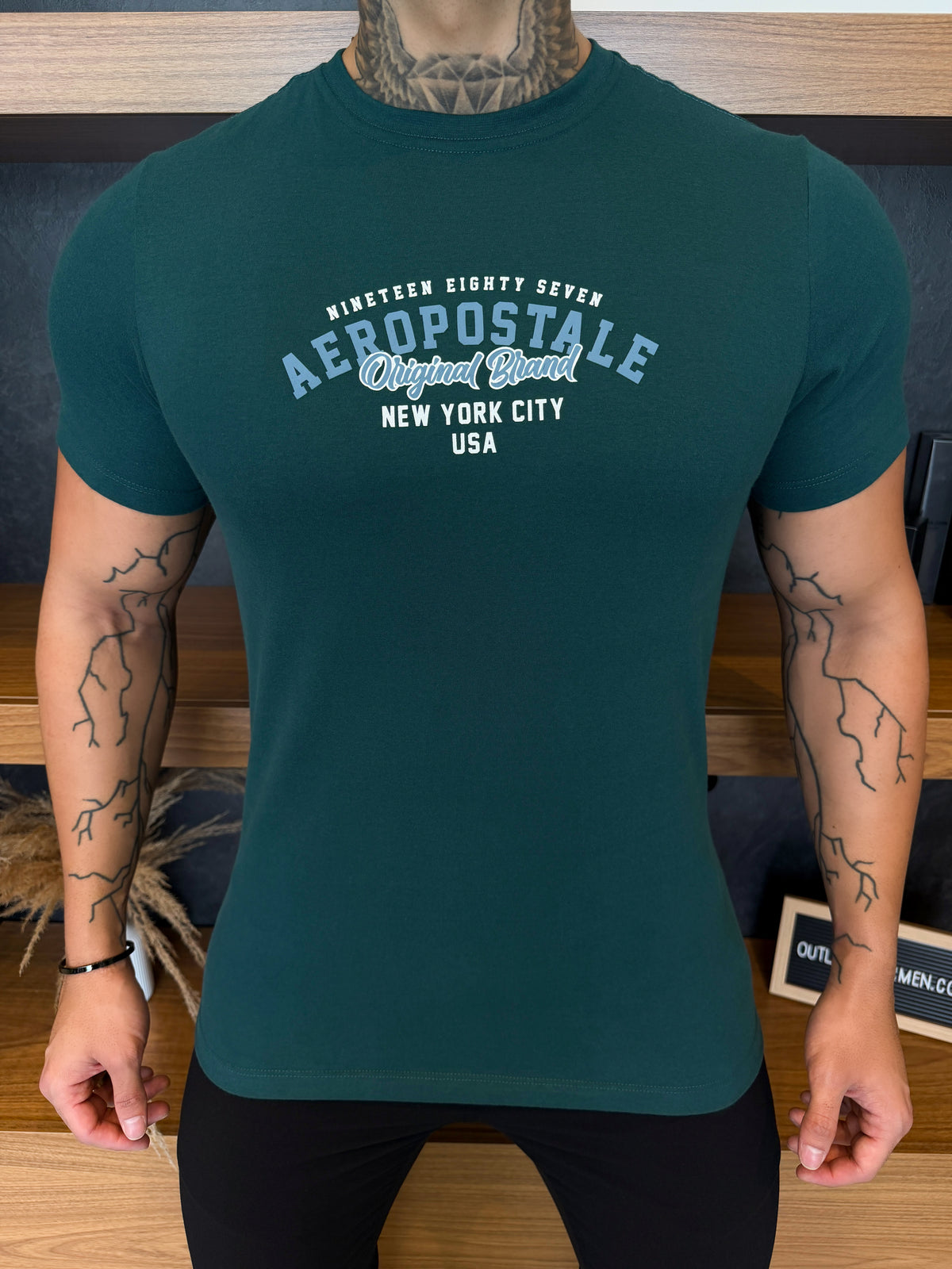 Camiseta Aeropostale Escrita Central - Verde Ref: 1134