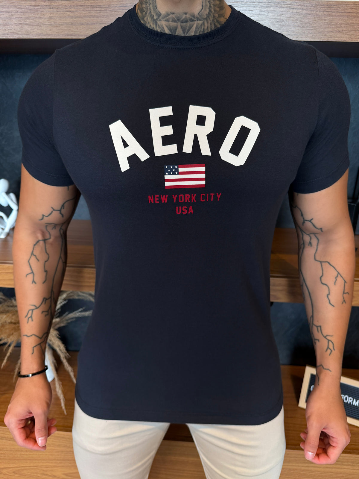 Camiseta Aeropostale Bandeira Central - Marinho Ref: 0108
