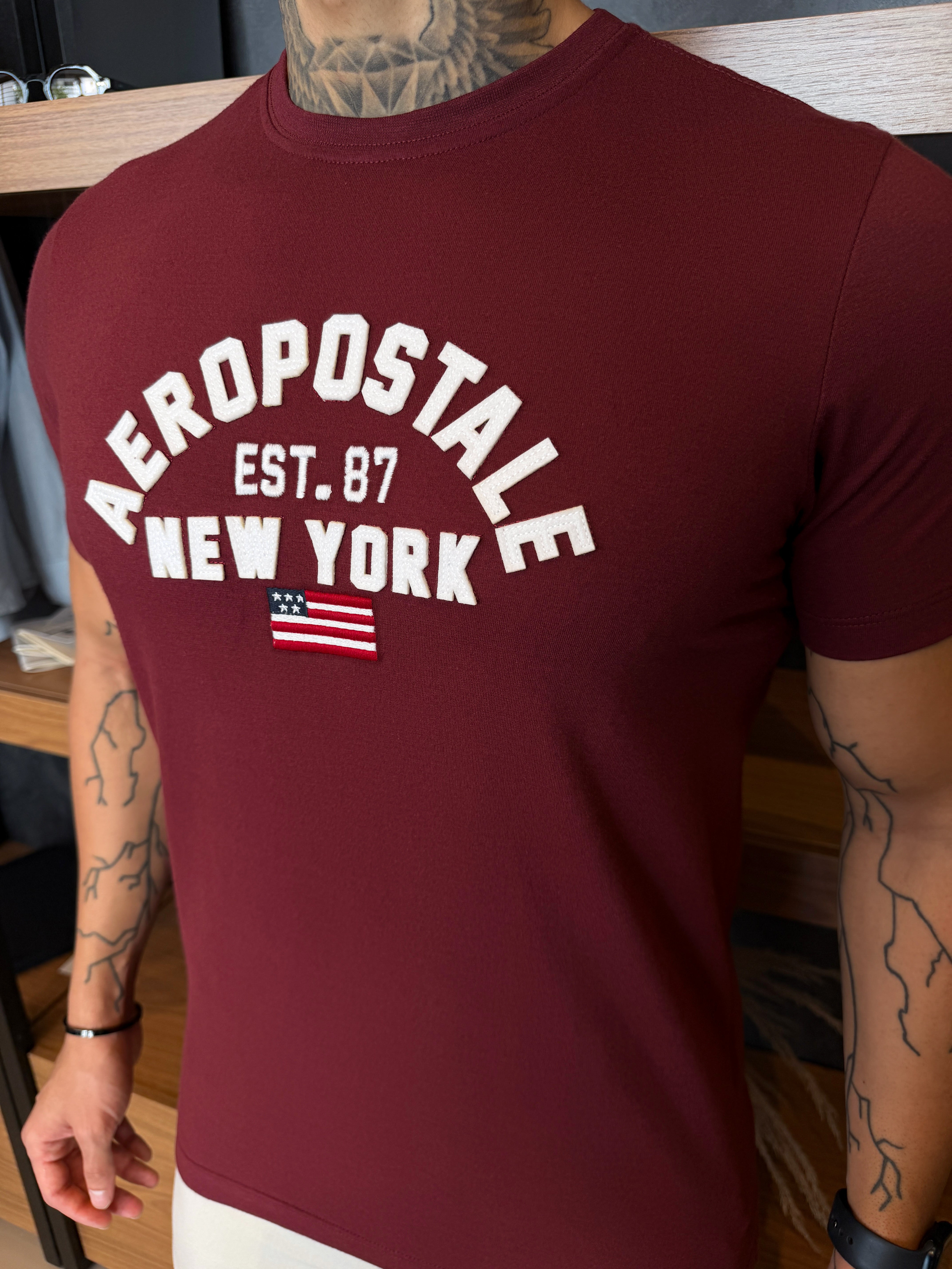 Camiseta Aeropostale NYC' - Bordô